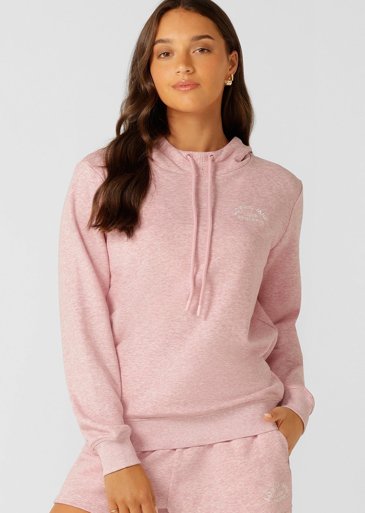 Lorna Jane Lotus Hoodie - Dusty Rose Marl