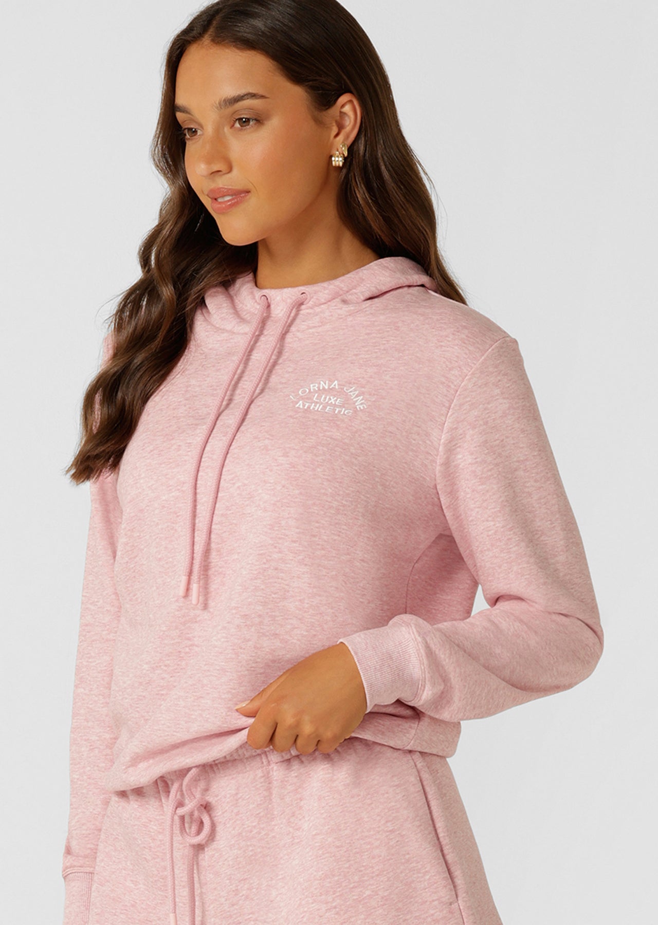 Lorna Jane Lotus Hoodie - Dusty Rose Marl