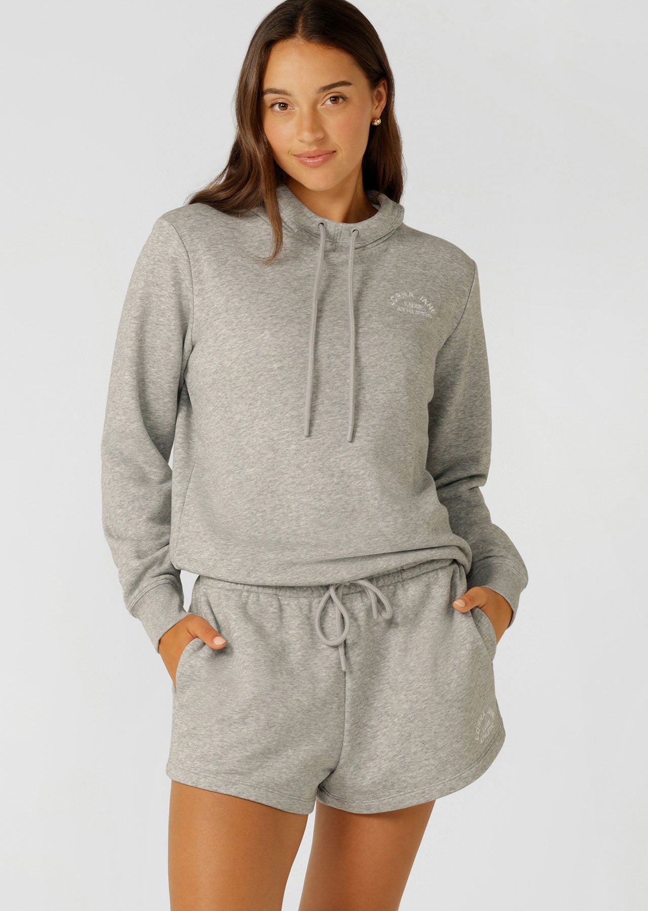 Lorna Jane Lotus Hoodie - Grey Marl