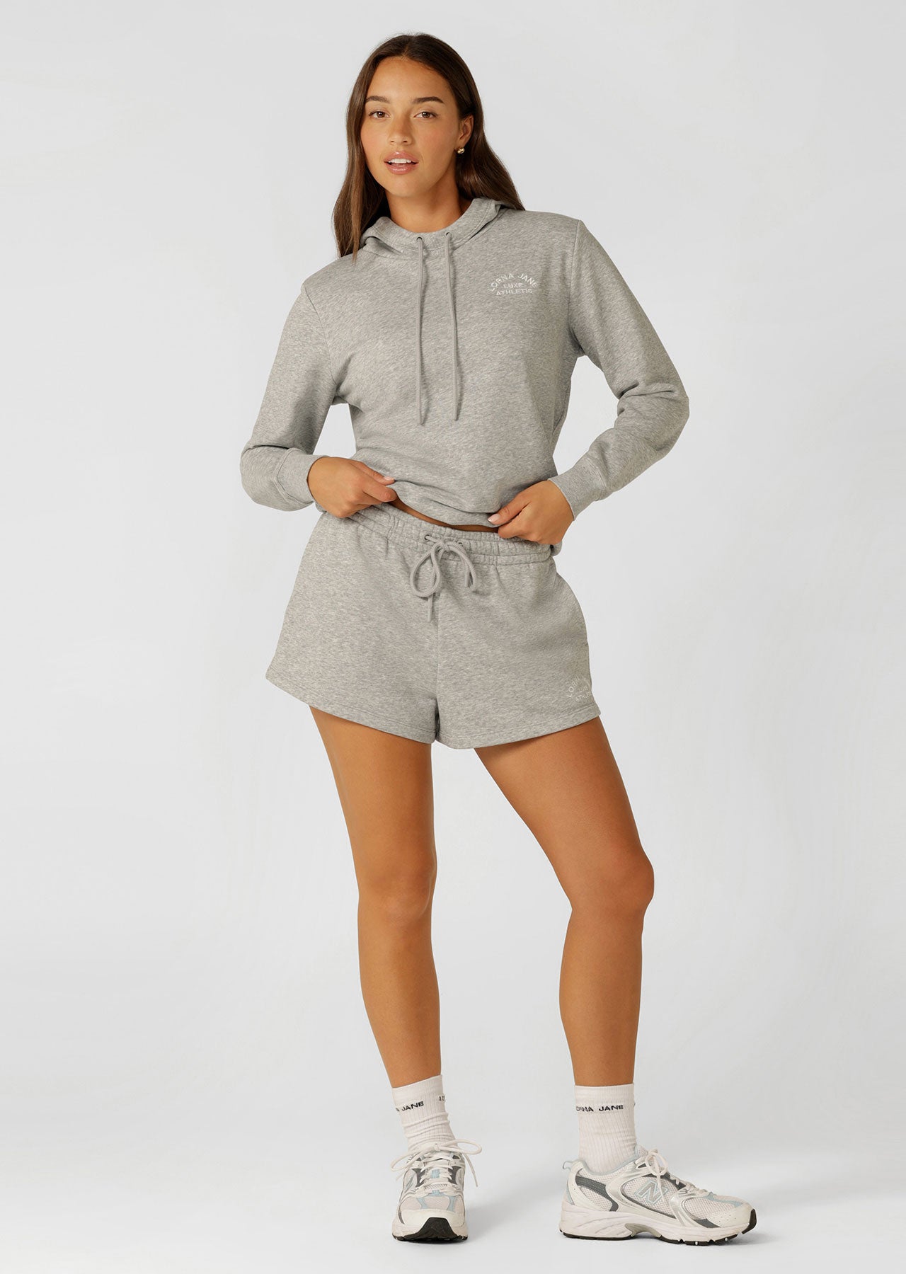 Lorna Jane Lotus Hoodie - Grey Marl