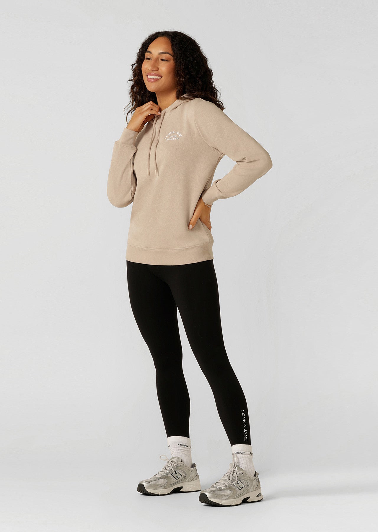 Lorna Jane Lotus Hoodie - Latte