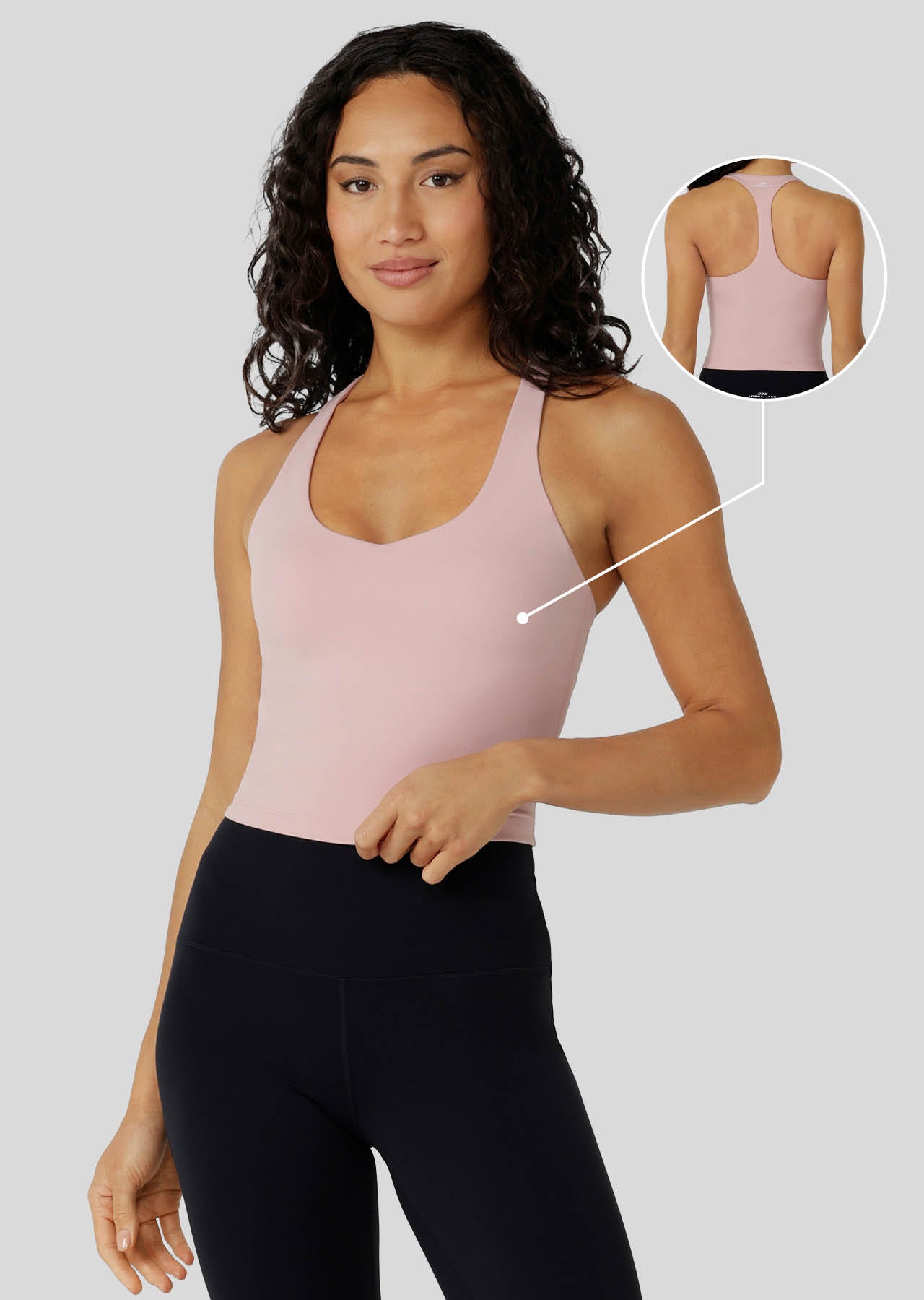 Lorna Jane Liberty Bra Tank Combo - Dusty Rose