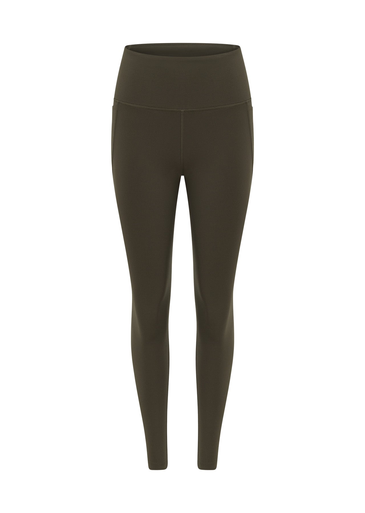 Lorna Jane Amy No Chafe Phone Pocket Full Length Leggings - Dark Khaki Haze