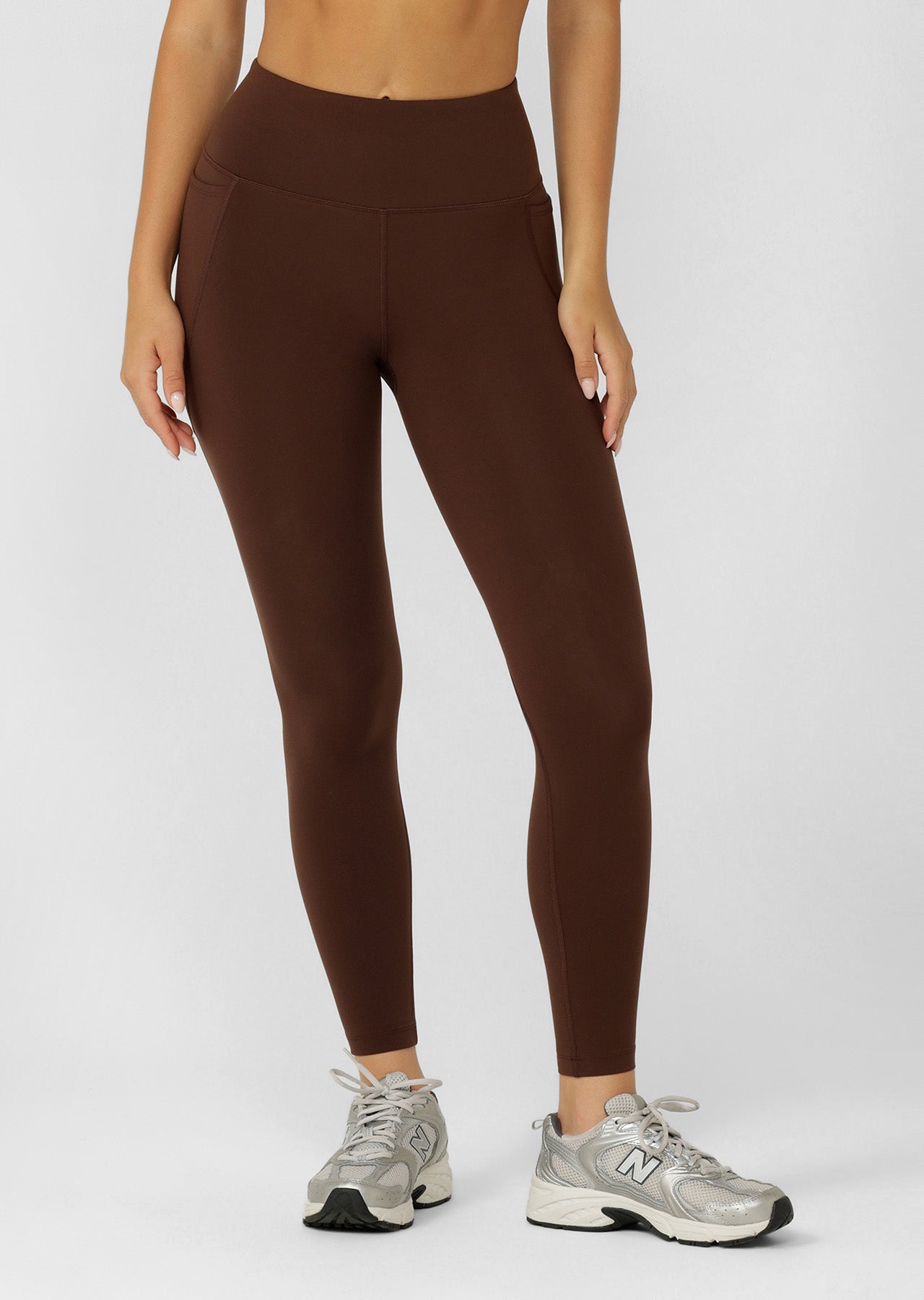 Lorna Jane Amy No Chafe Phone Pocket Full Length Leggings - Espresso