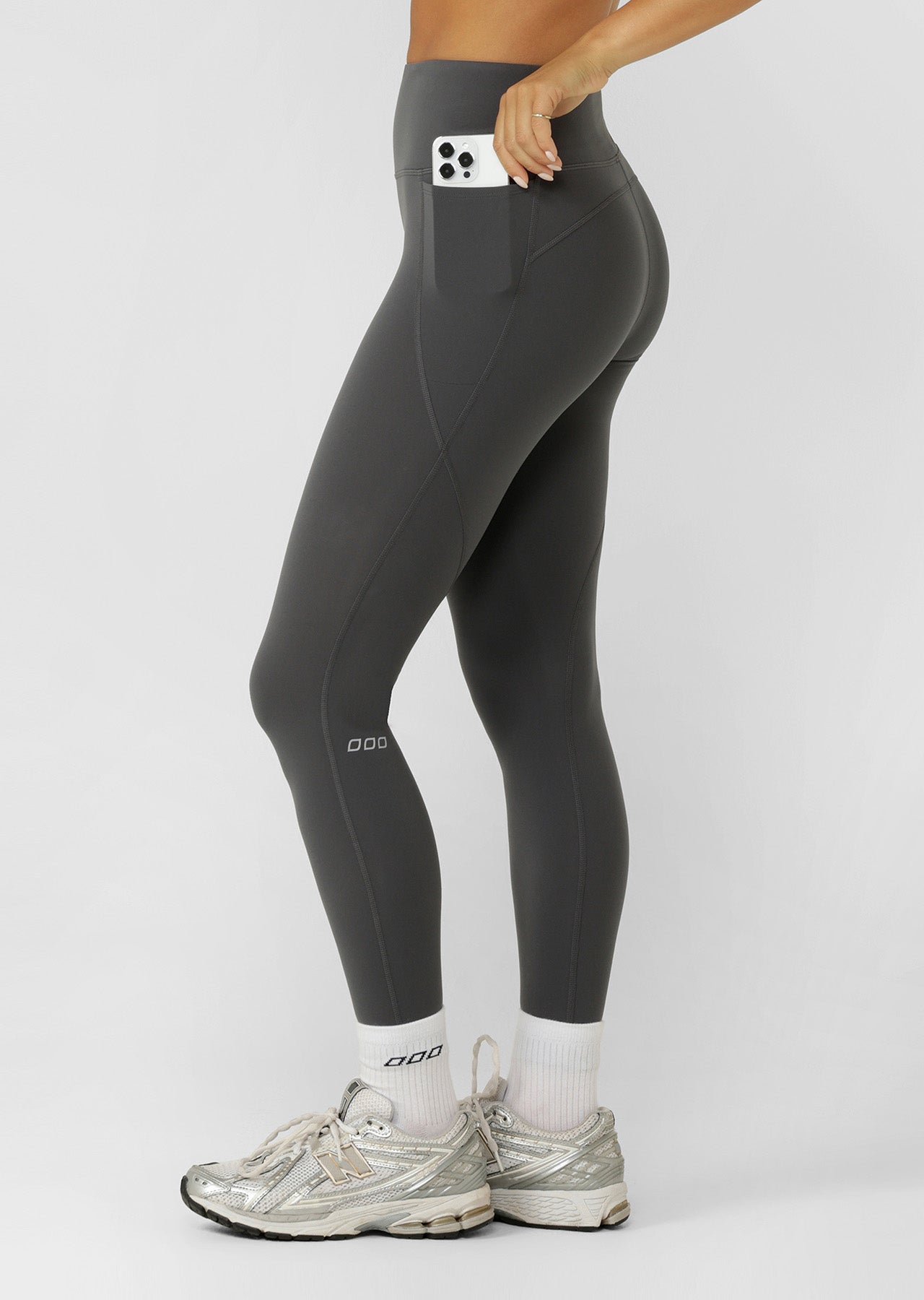Lorna Jane Amy No Chafe Phone Pocket Full Length Leggings - Titanium