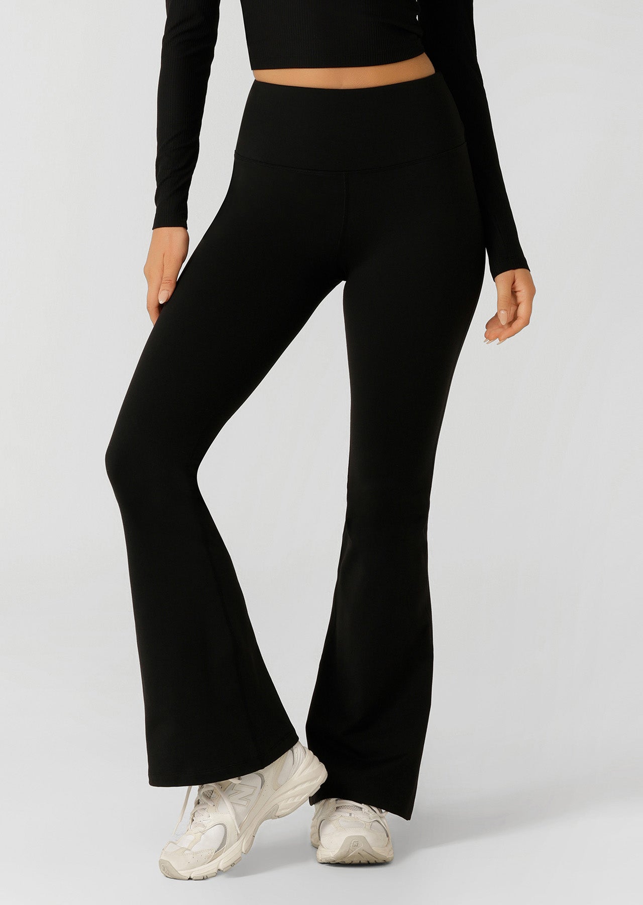 Lorna Jane Lotus Thermal Flared Leggings - Black