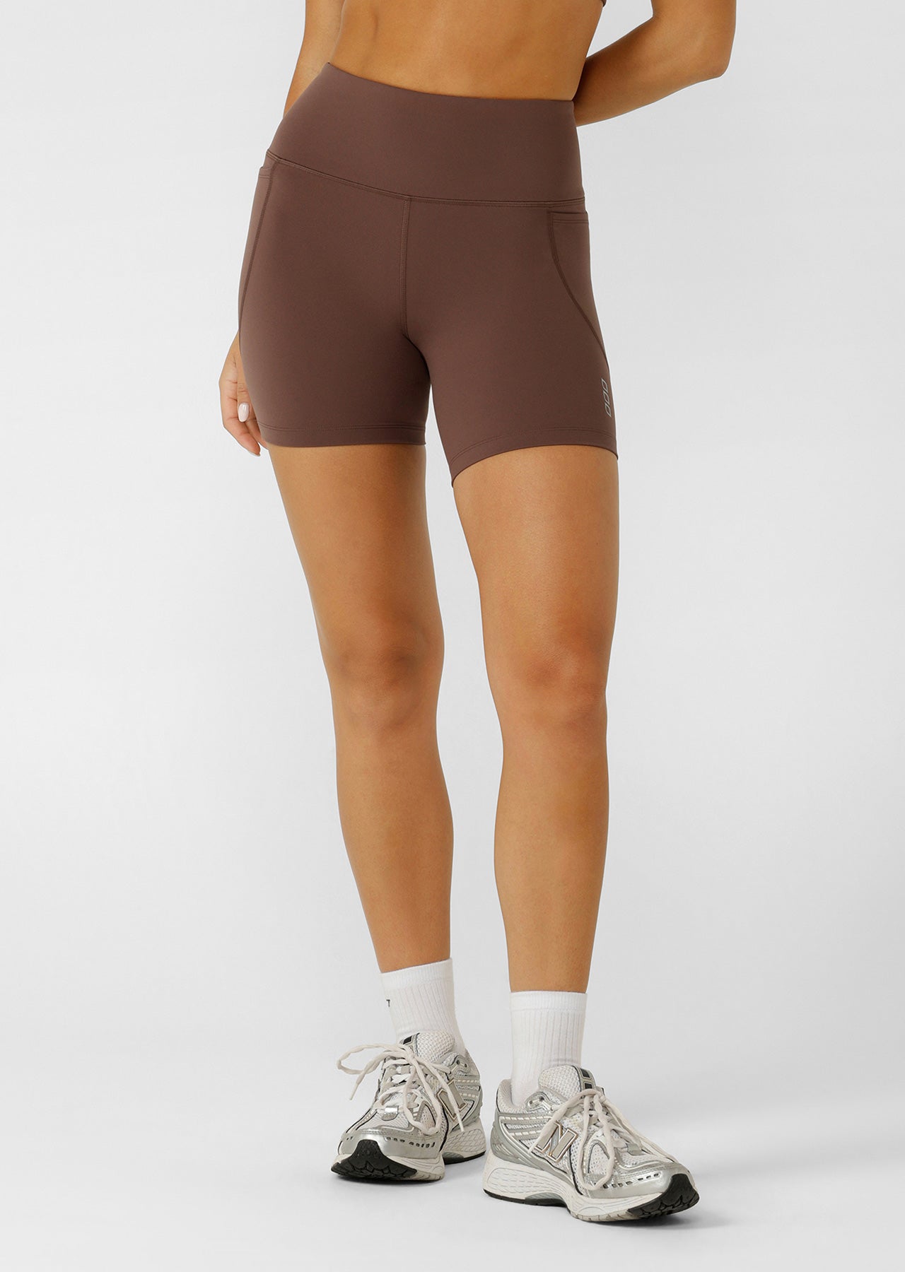 Lorna Jane Amy No Chafe Phone Pocket 14cm Bike Shorts - Cinnamon