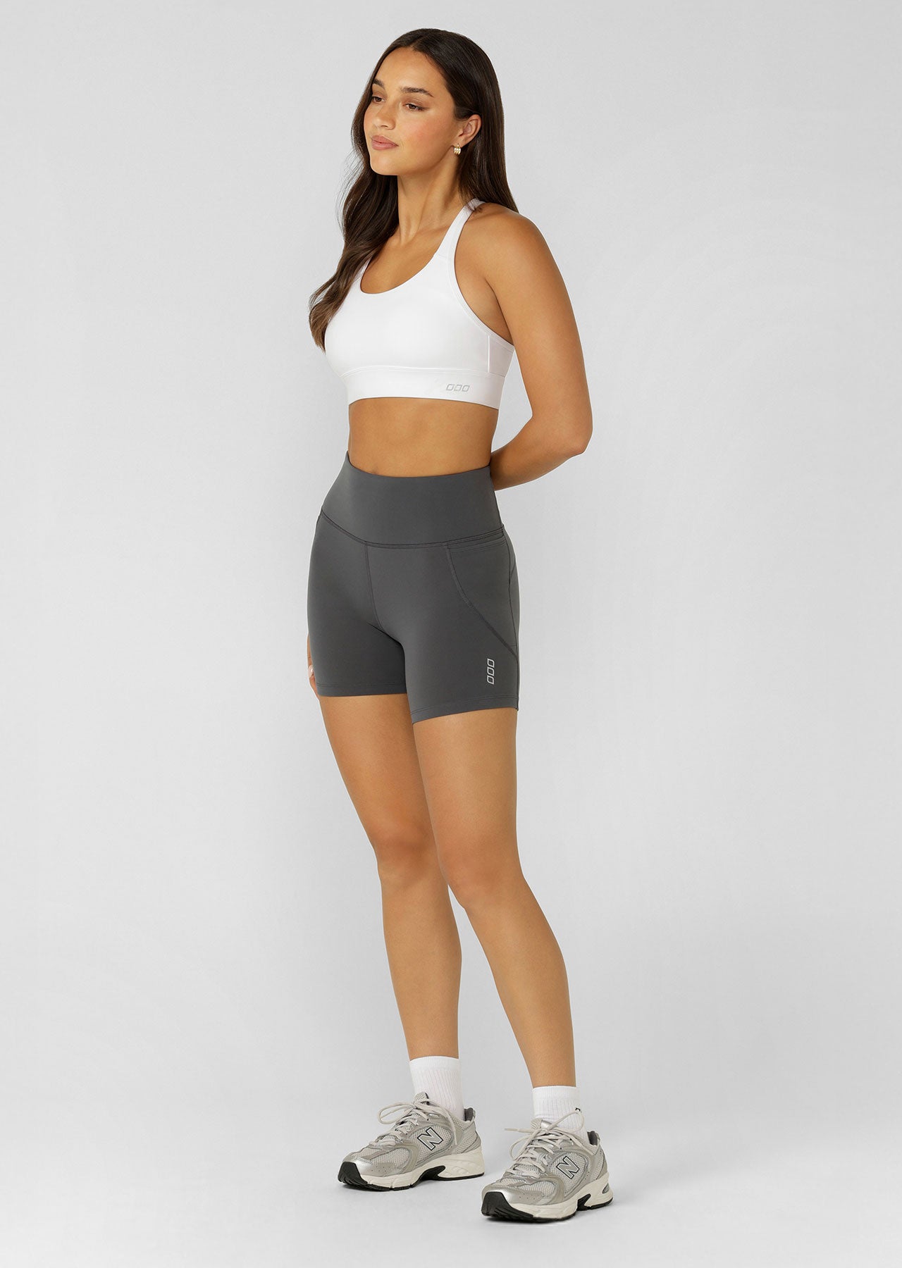 Lorna Jane Amy No Chafe Phone Pocket 14cm Bike Shorts - Titanium