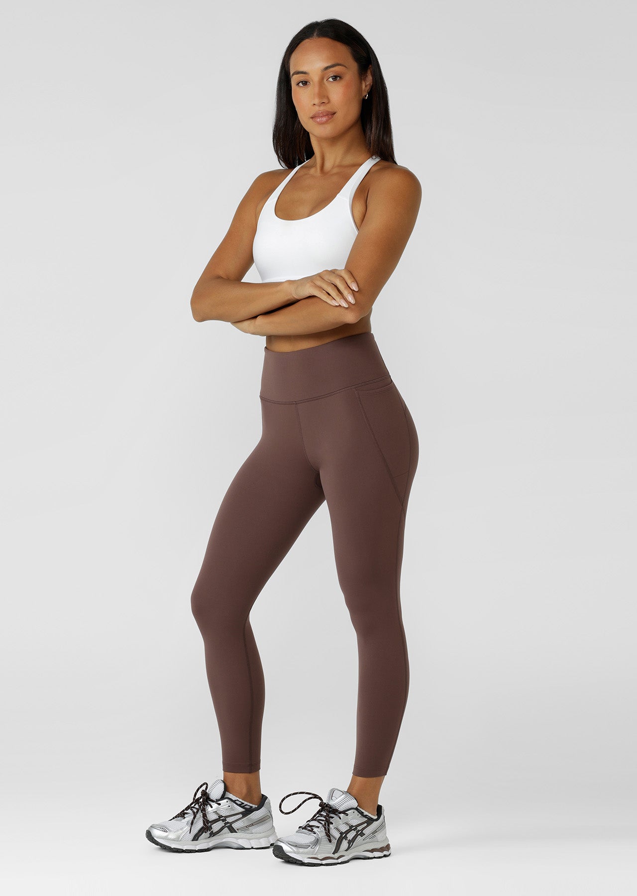 Lorna Jane Amy No Chafe Phone Pocket Ankle Biter Leggings - Cinnamon