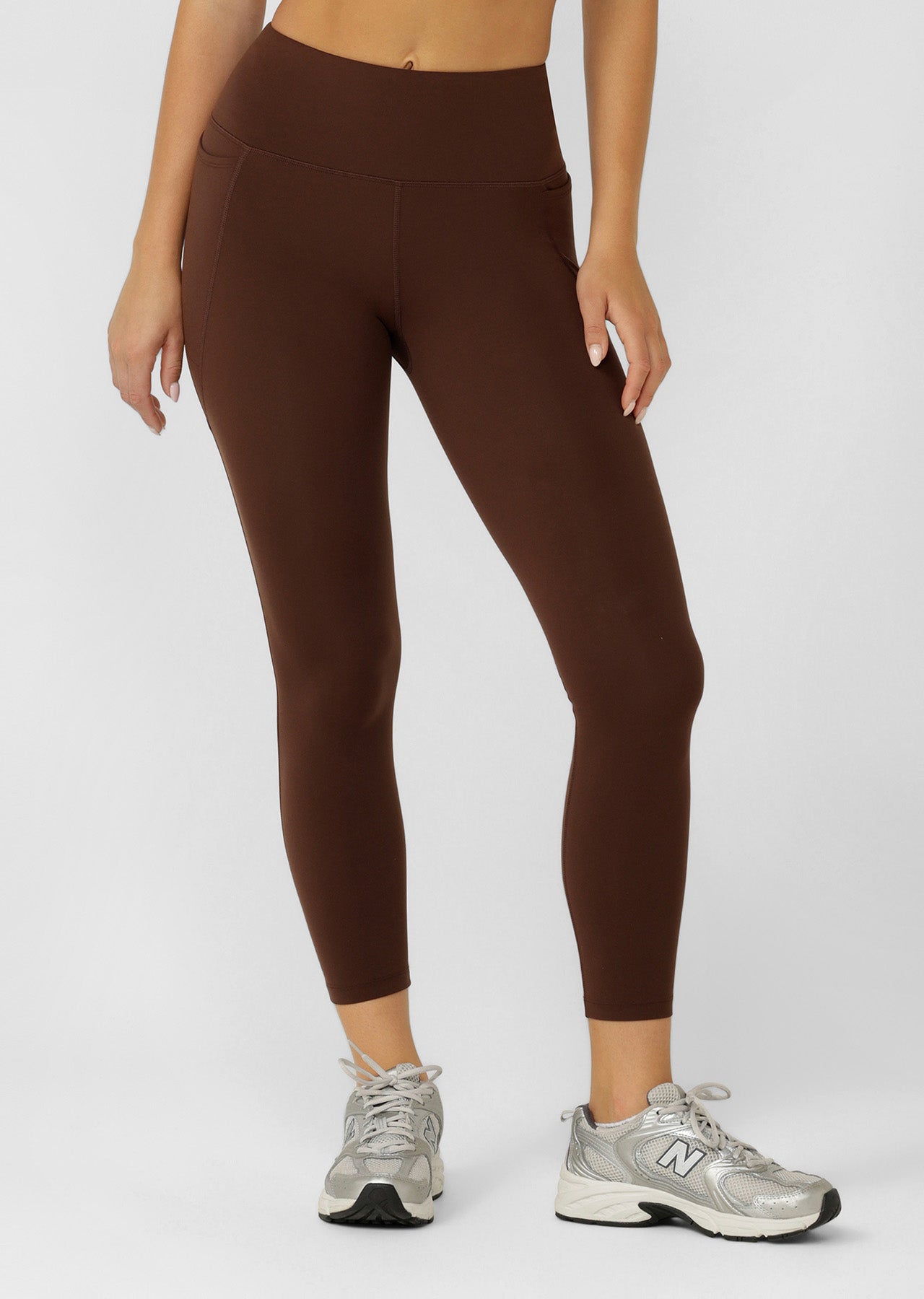 Lorna Jane Amy No Chafe Phone Pocket Ankle Biter Leggings - Espresso