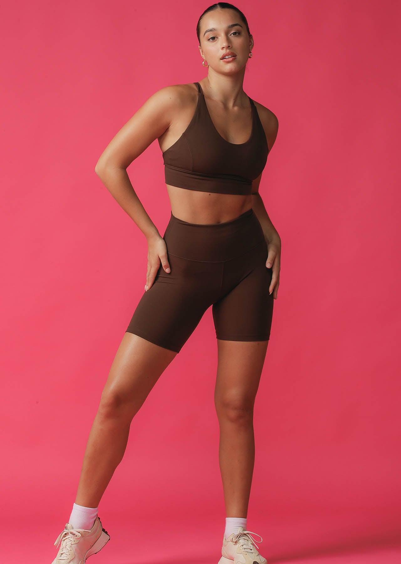 Lorna Jane LJ Long Line Sports Bra - Espresso