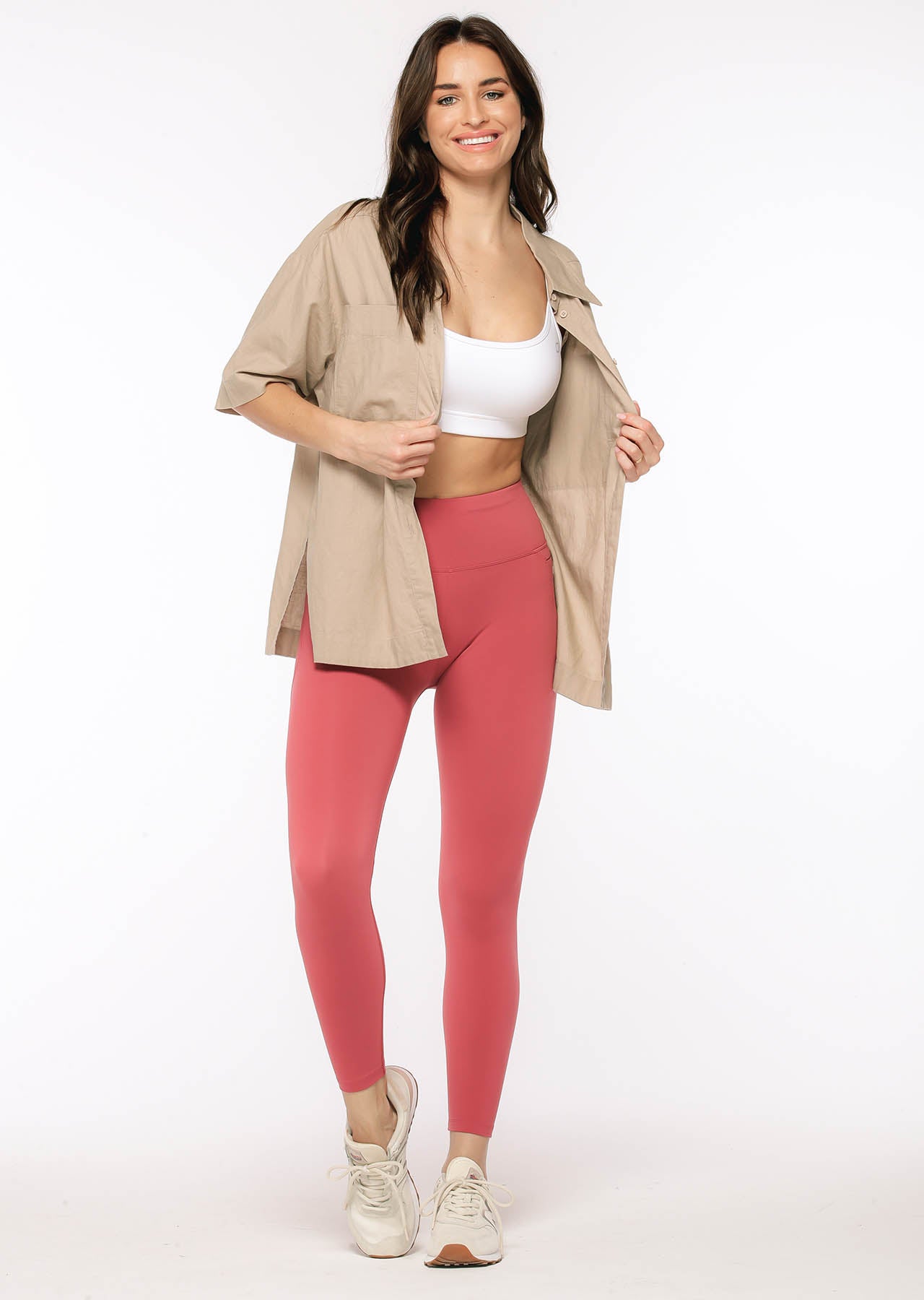 Lorna Jane New Amy Ankle Biter Leggings - Raspberry Sorbet