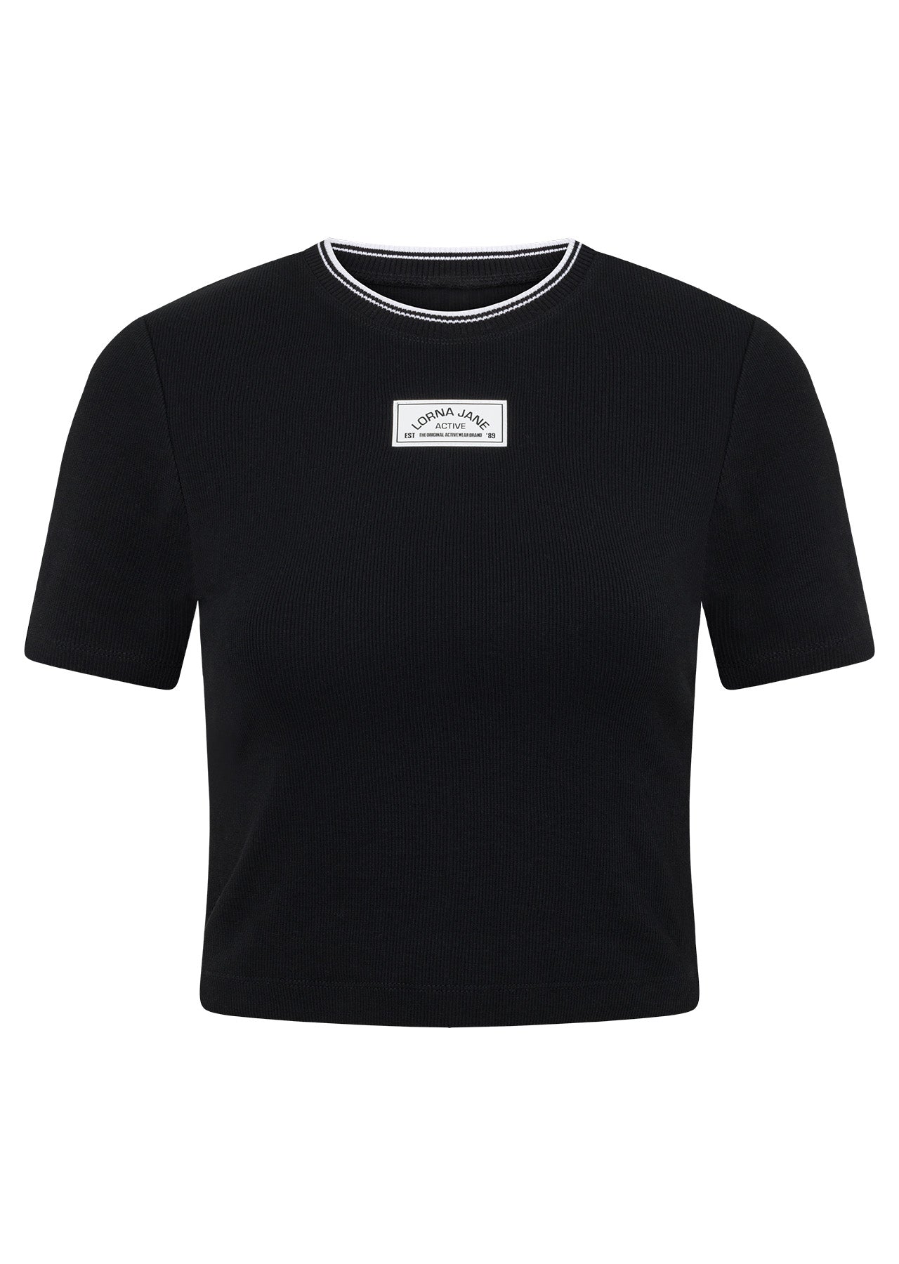 Lorna Jane Tie Breaker Cropped Tee - Black