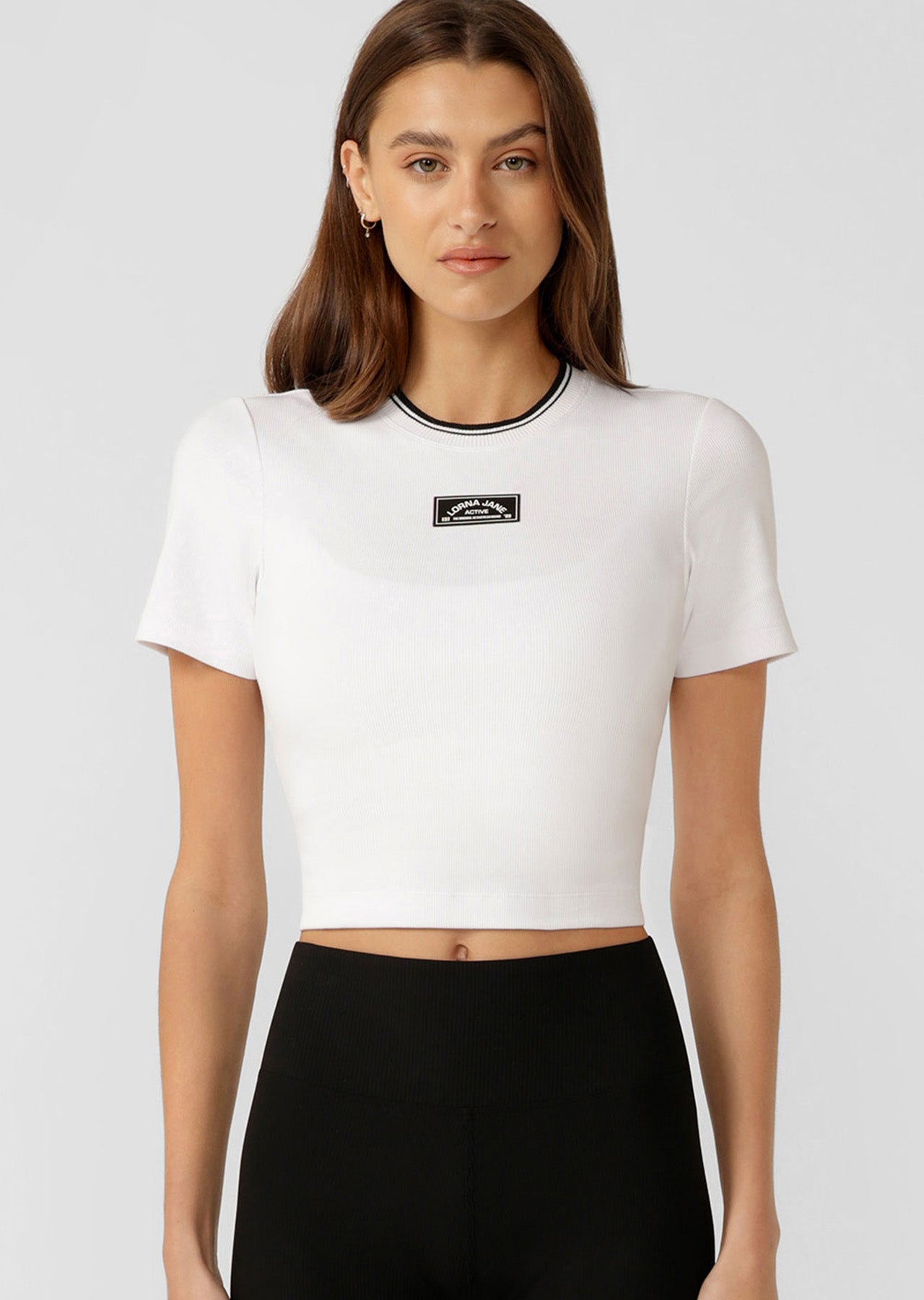Lorna Jane Tie Breaker Cropped Tee - White