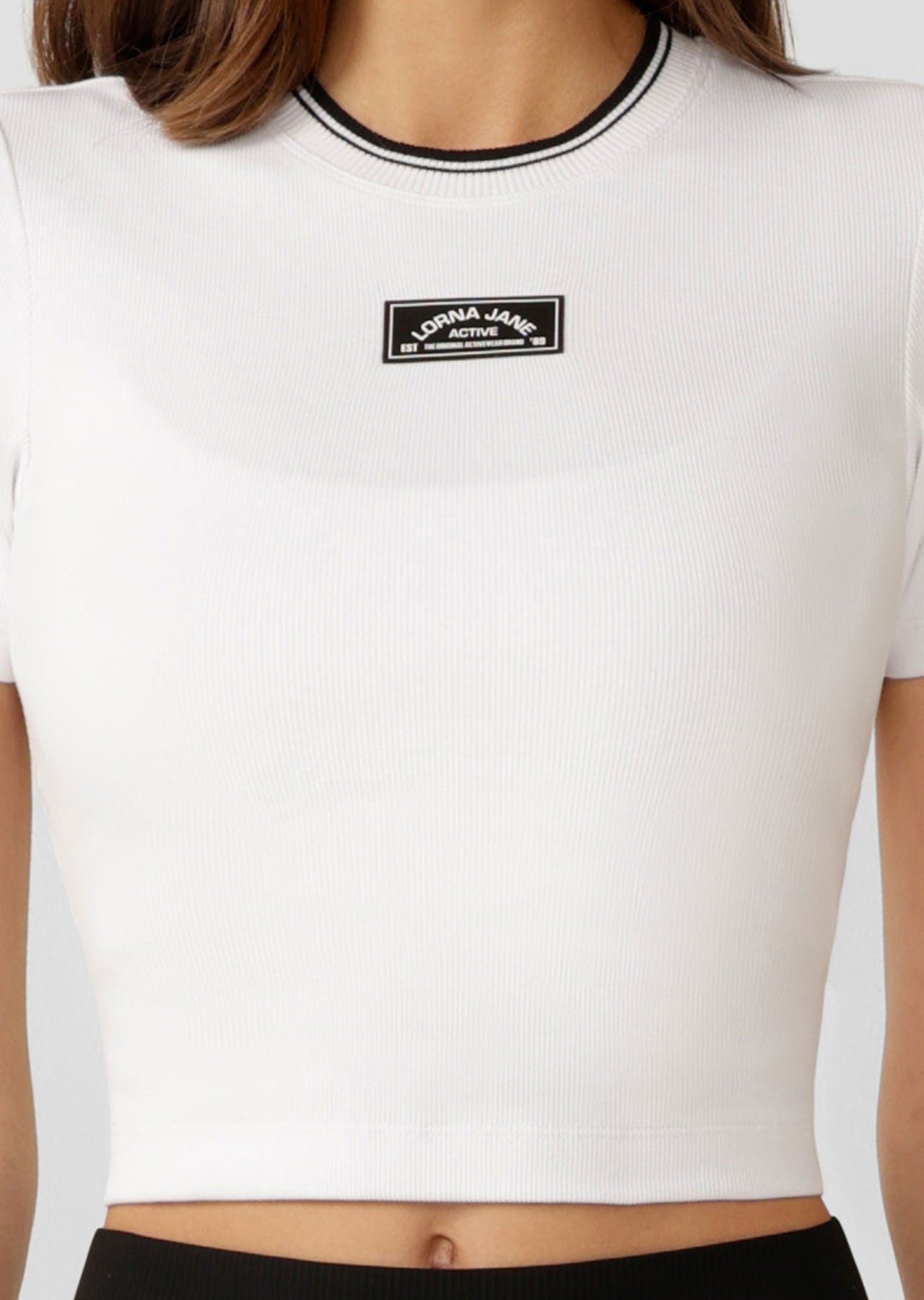 Lorna Jane Tie Breaker Cropped Tee - White