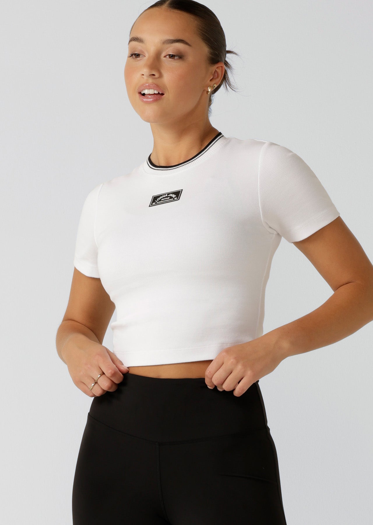 Lorna Jane Tie Breaker Cropped Tee - White