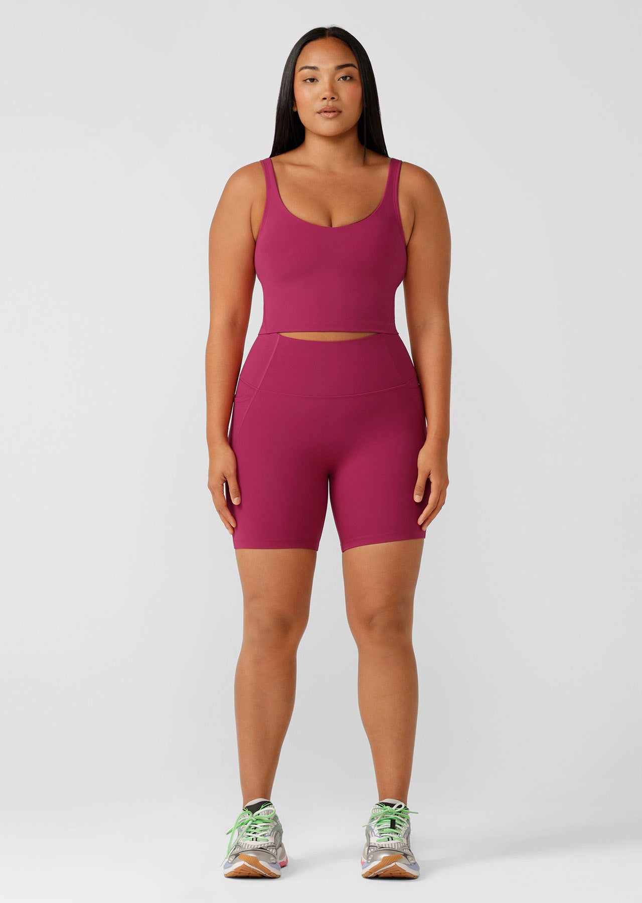 Lorna Jane Streamline Active Cropped Tank - Persian Rose