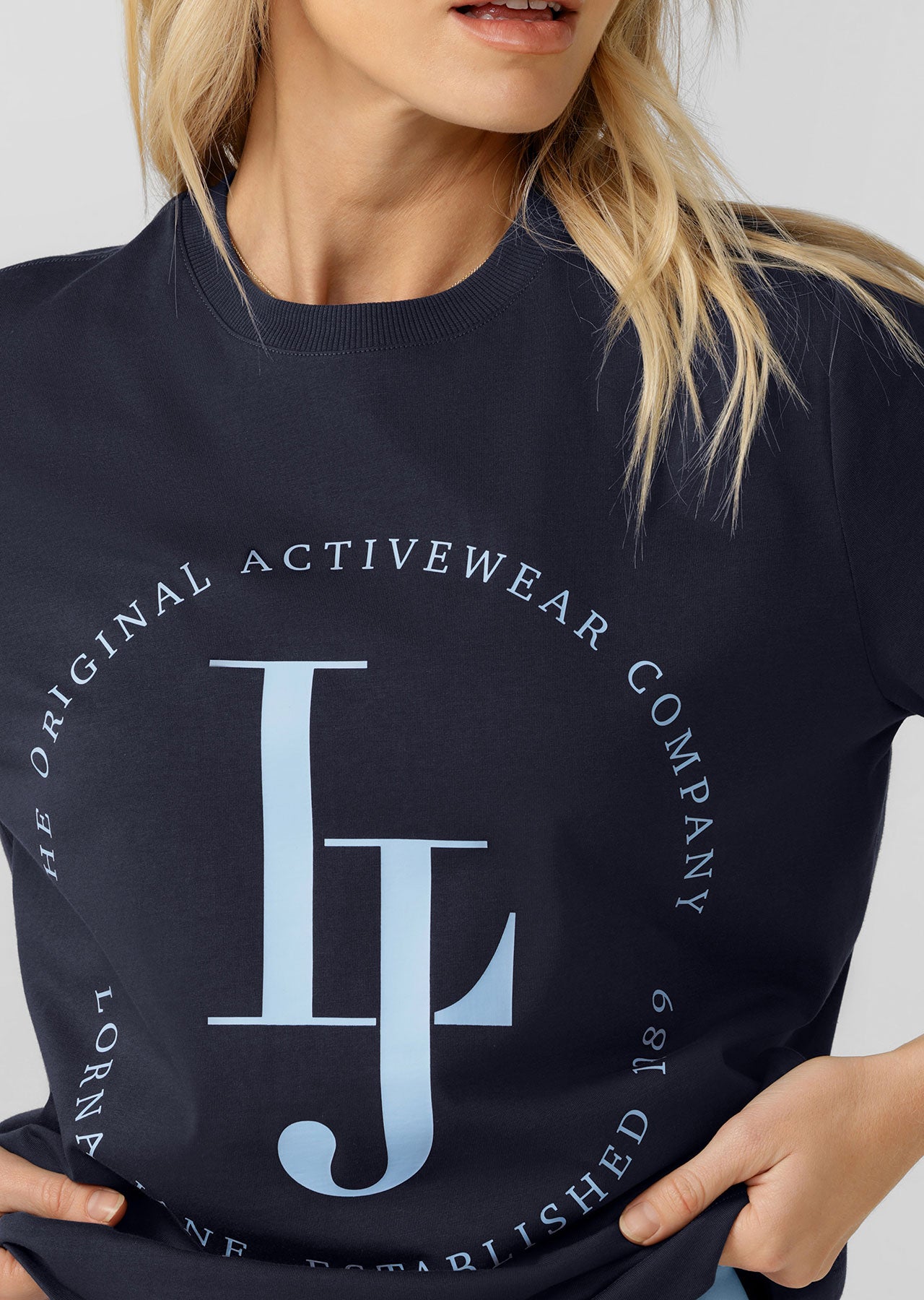 Lorna Jane Original Activewear Relaxed Tee - Platinum Navy