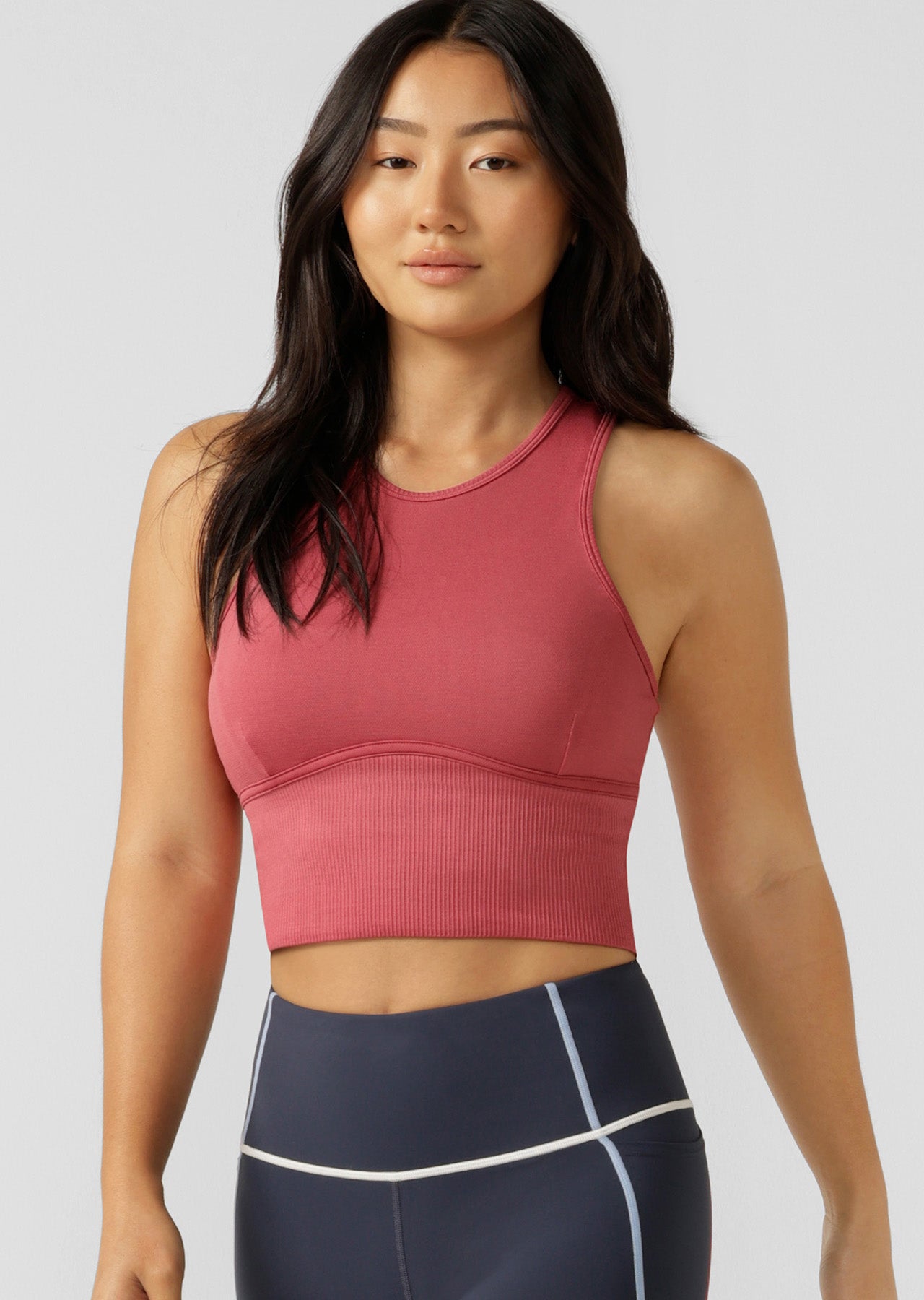 Lorna Jane Seamless Contour Cropped Tank - Raspberry Sorbet