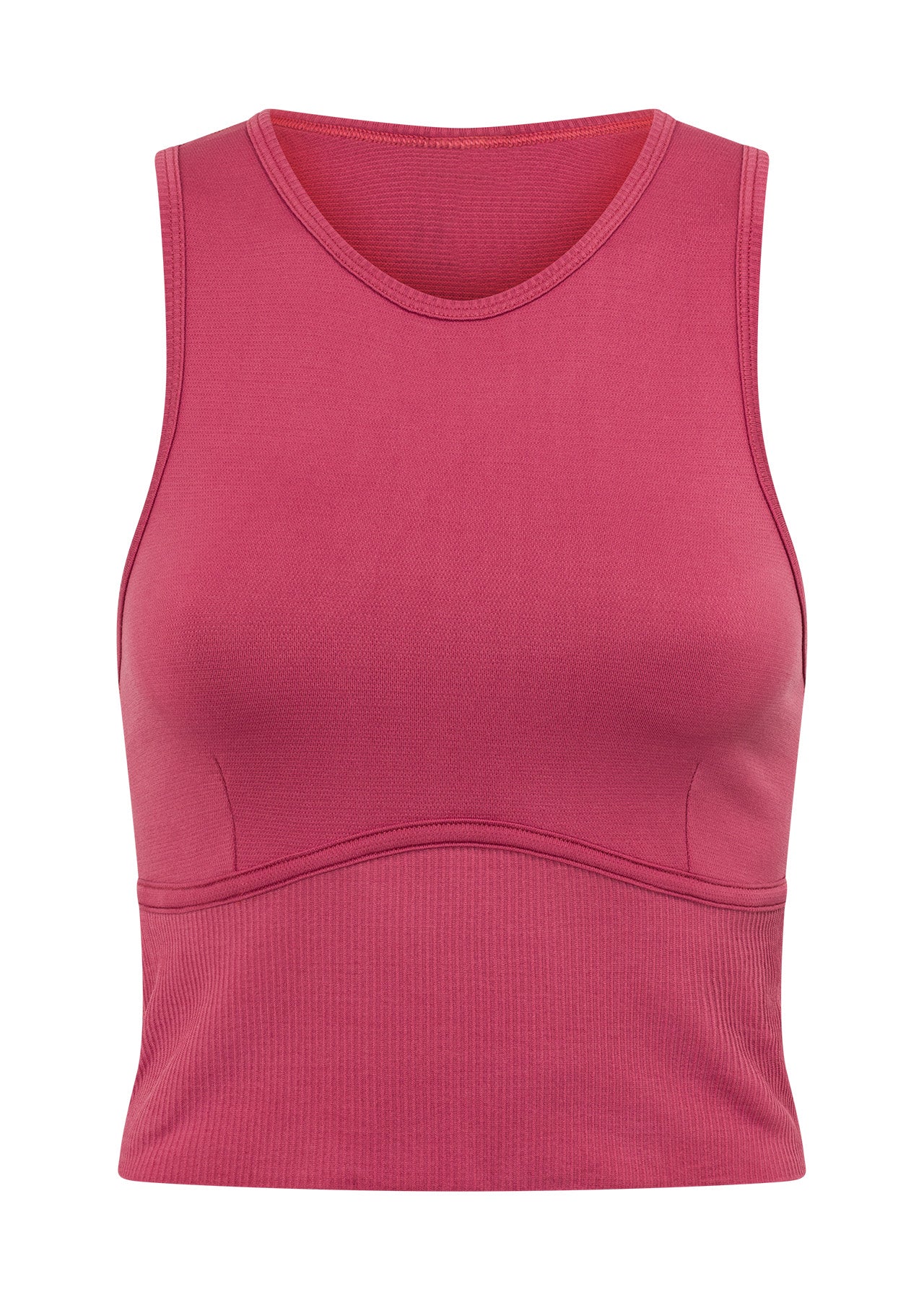 Lorna Jane Seamless Contour Cropped Tank - Raspberry Sorbet