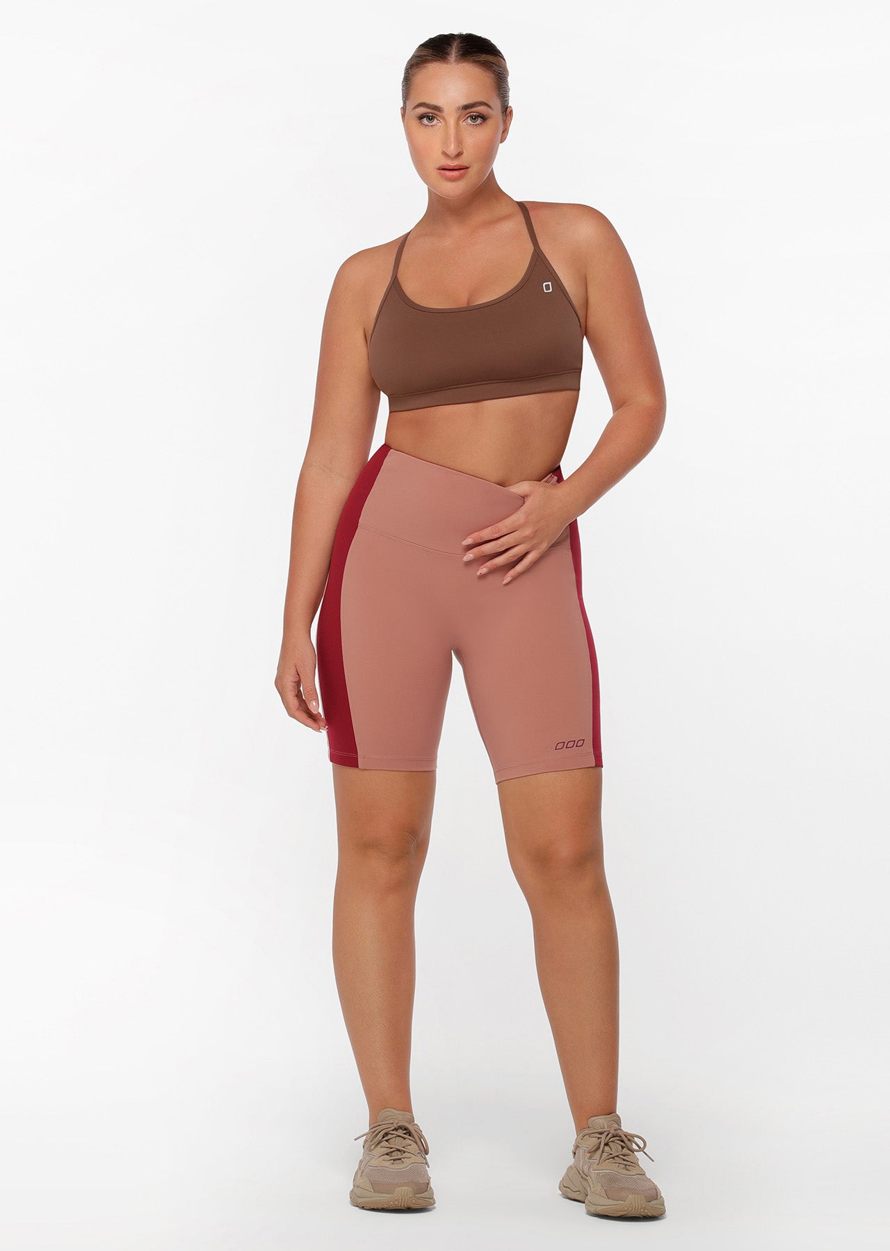 Lorna Jane No Ride Colour Block Bike Shorts - Chestnut