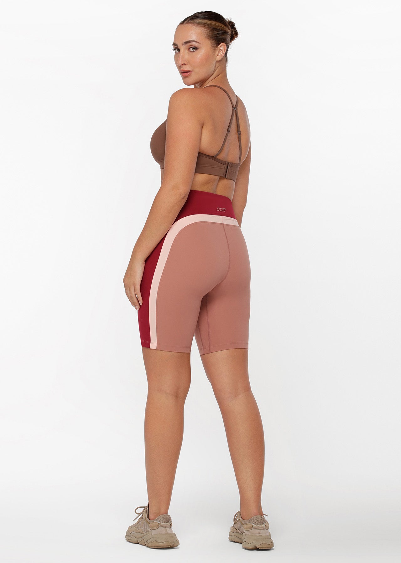 Lorna Jane No Ride Colour Block Bike Shorts - Chestnut