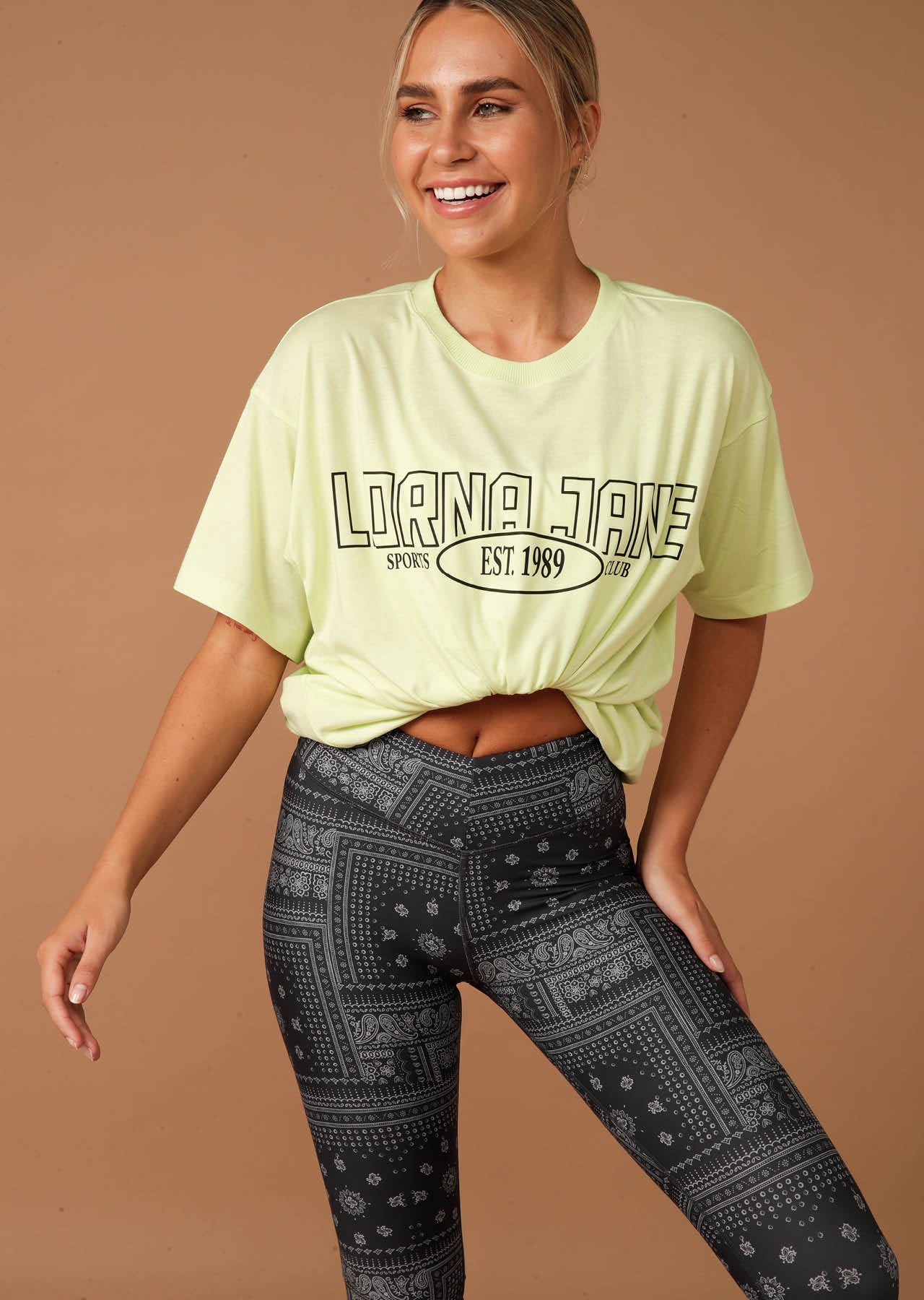 Lorna Jane Classic Oversized Tee - Lime Cordial