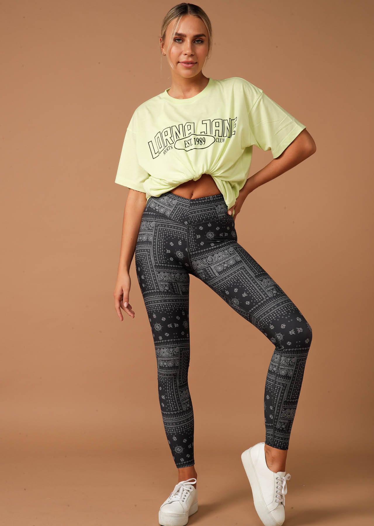 Lorna Jane Classic Oversized Tee - Lime Cordial
