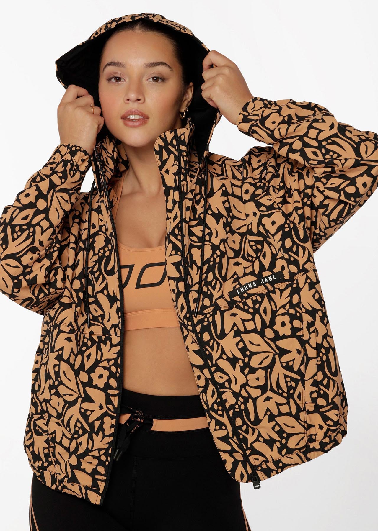 Lorna Jane Abstract Floral Active Jacket - Abstract Floral Print