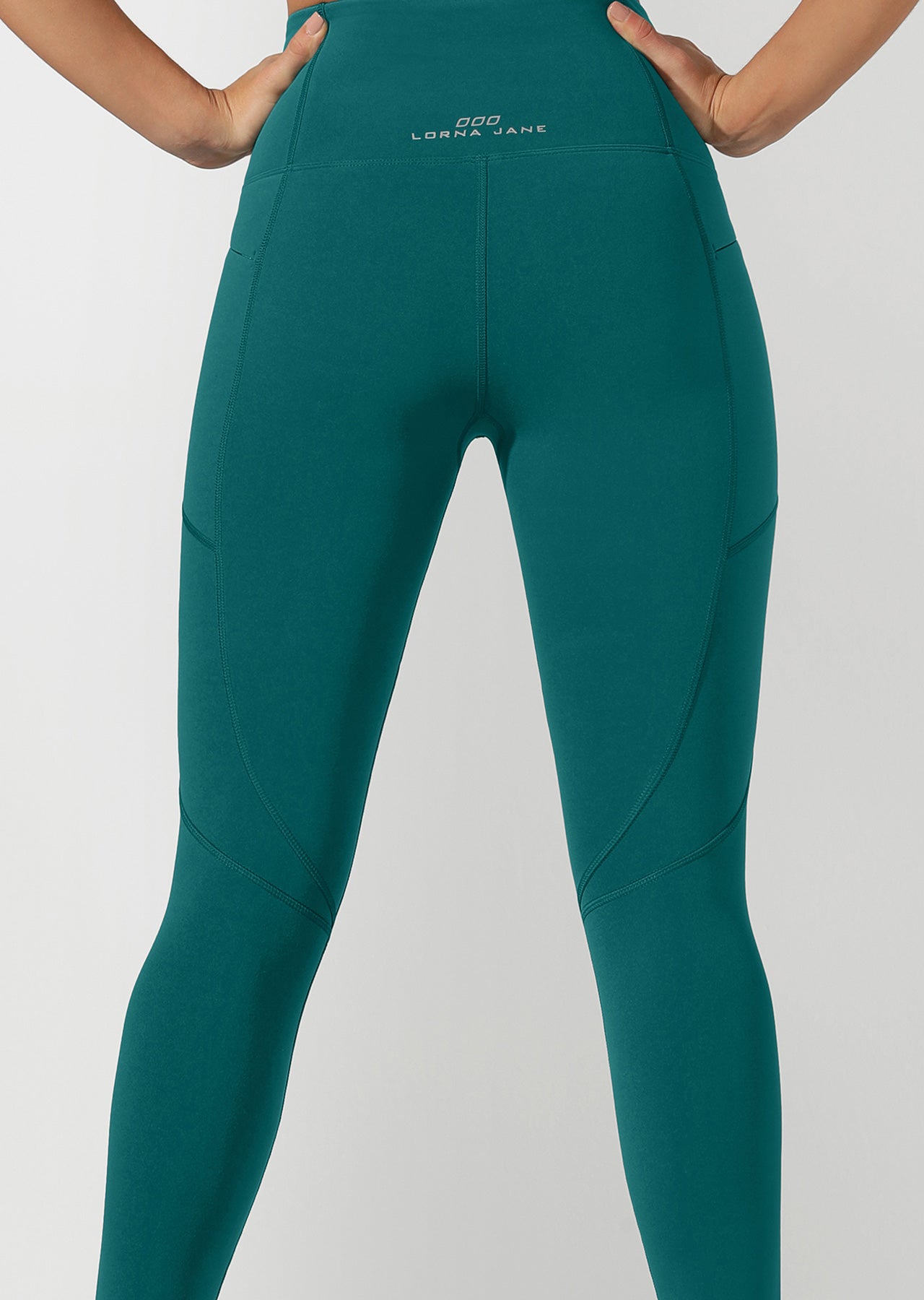 Lorna Jane Active Days Zip Core Full Length Tight - Amazon Green