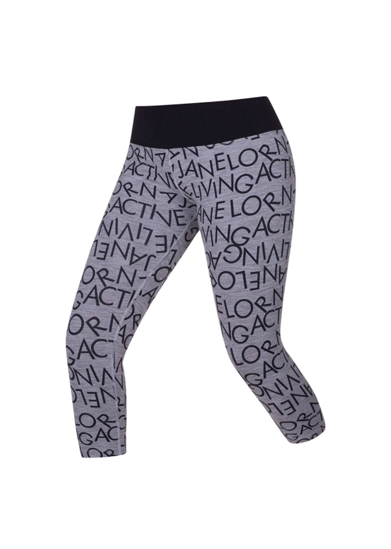 Lorna Jane Active Living 7/8 Tight - Mid Grey Marl Stripe