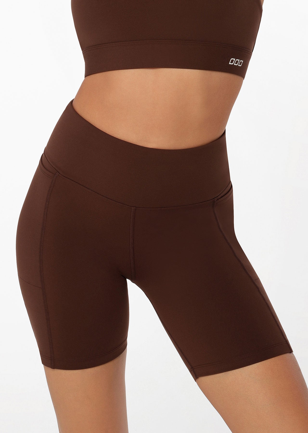 Lorna Jane Amy Phone Pocket Tech Bike Shorts - Espresso