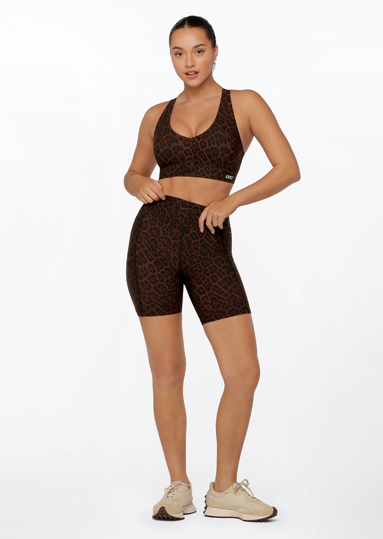 Lorna Jane Amy Phone Pocket Tech Bike Shorts - Cheetah Print