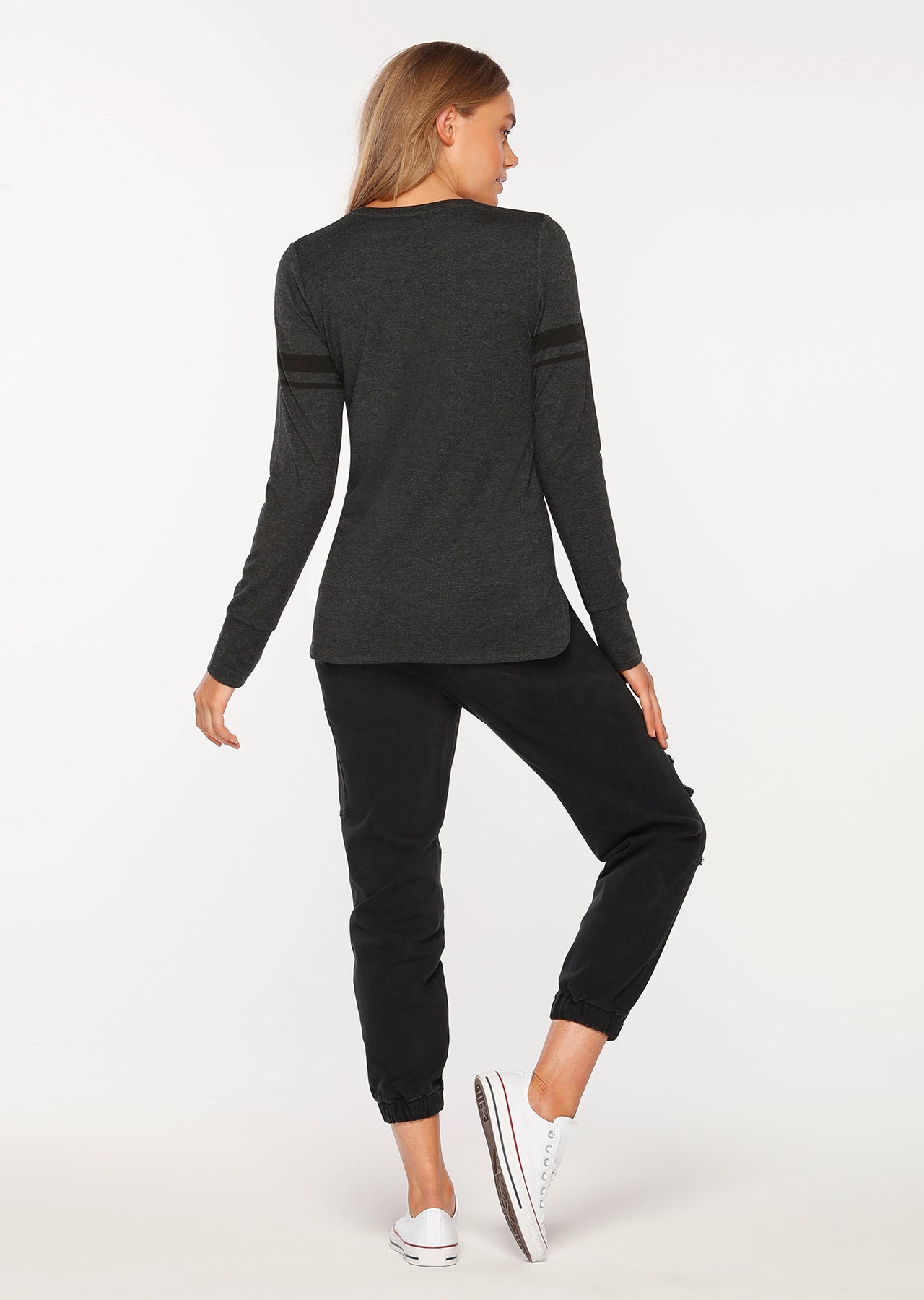 Lorna Jane Classic L/Slv Active Top - Black Marl