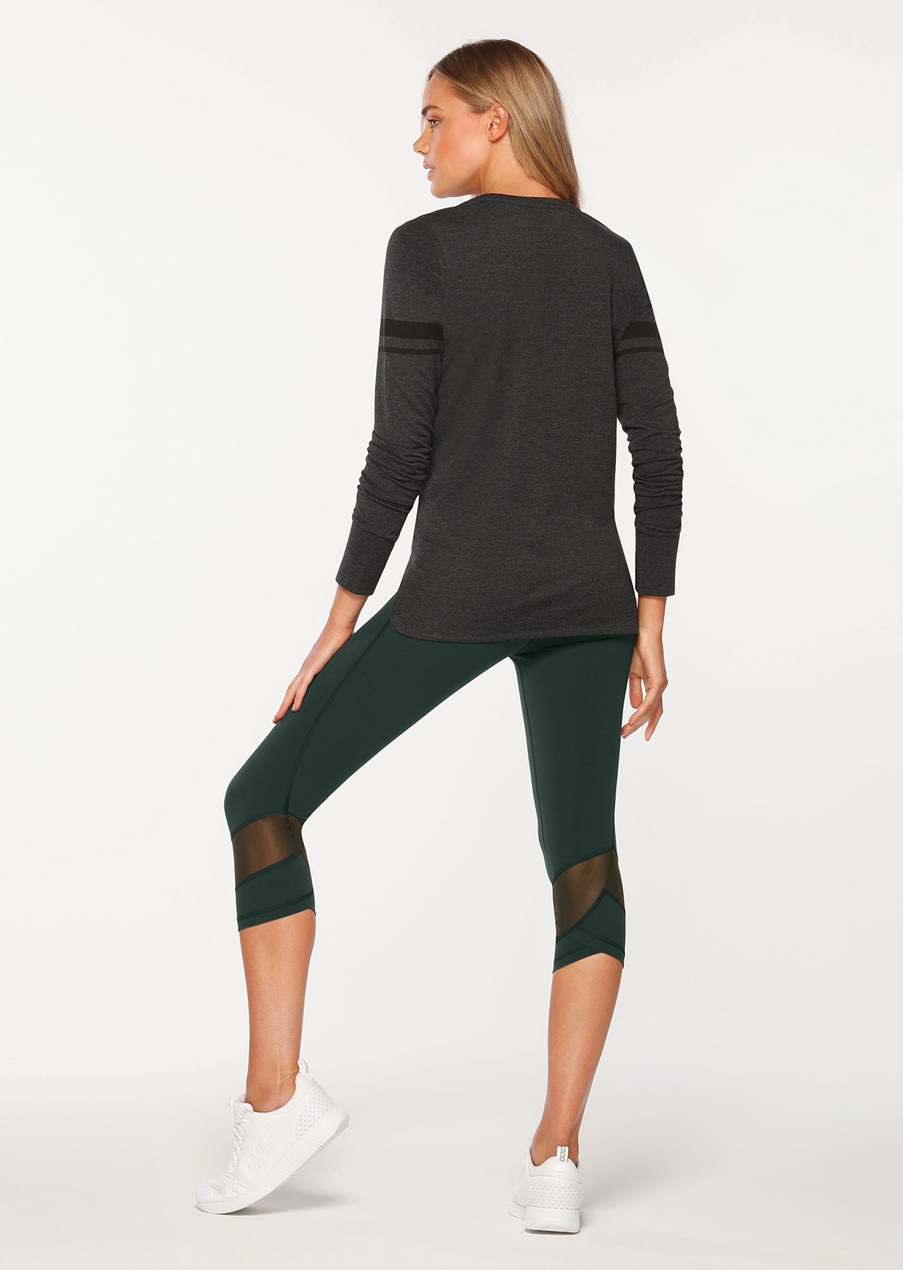 Lorna Jane Classic L/Slv Active Top - Black Marl