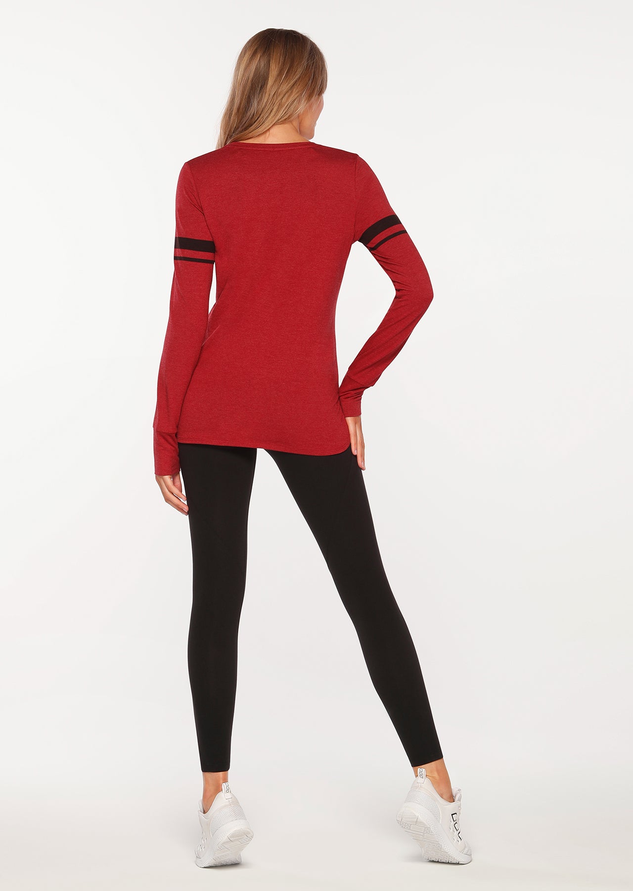 Lorna Jane Classic L/Slv Active Top - Dark Red Marl
