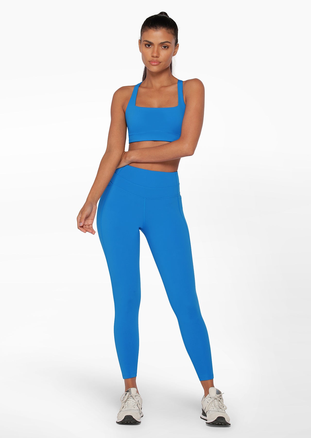 Lorna Jane Curved Recycled Sports Bra - Cornflower