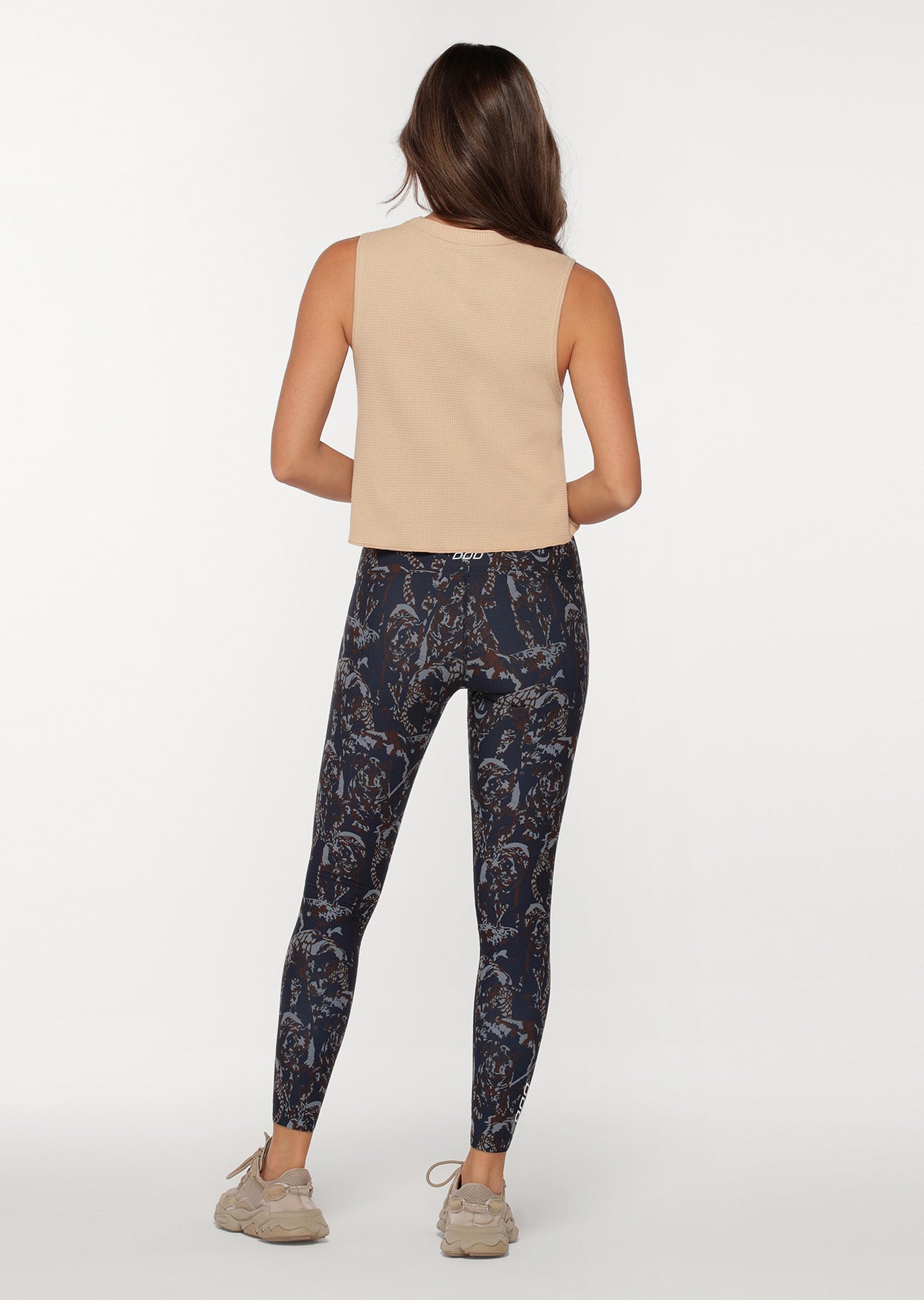 Lorna Jane Down Time Cropped Tank - Almond