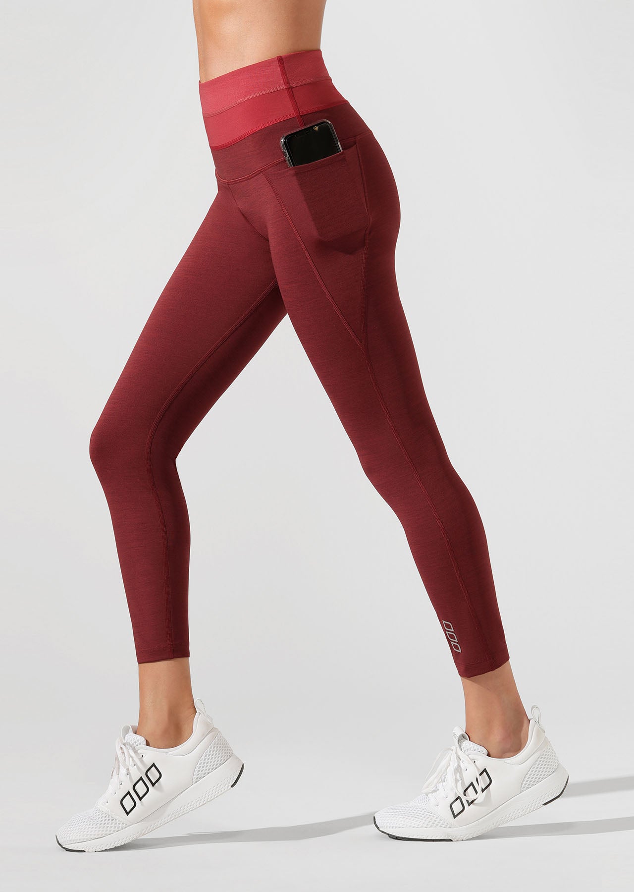 Lorna Jane Energise Core Ankle Biter Tight - Dark Red Marl