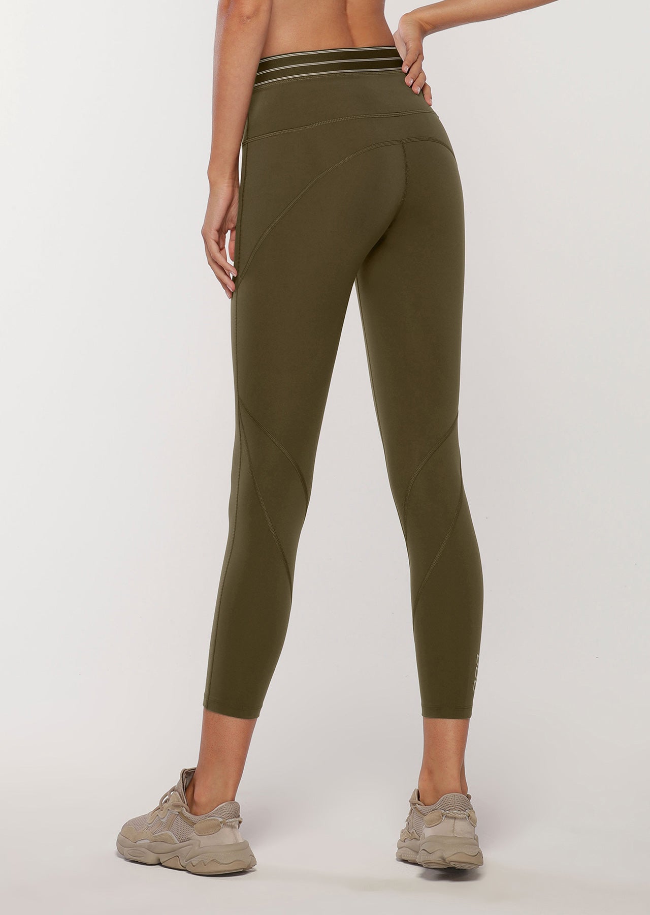 Lorna Jane Faster Ankle Biter Leggings - Dark Khaki