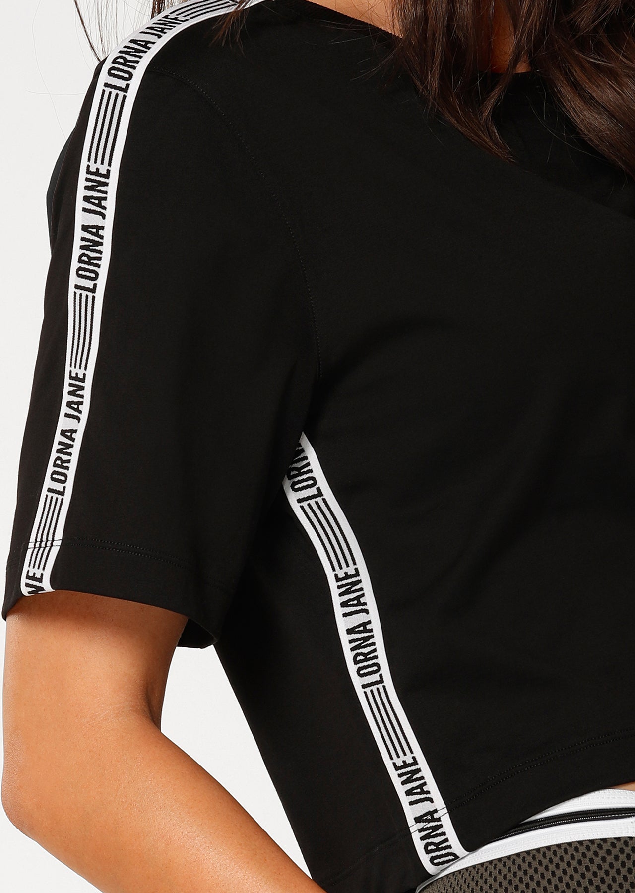 Lorna Jane Faster Cropped Tee - Black