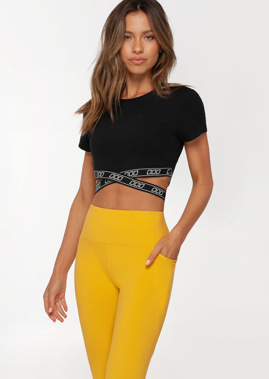 Lorna Jane Fearless Cropped Active Tee - Black