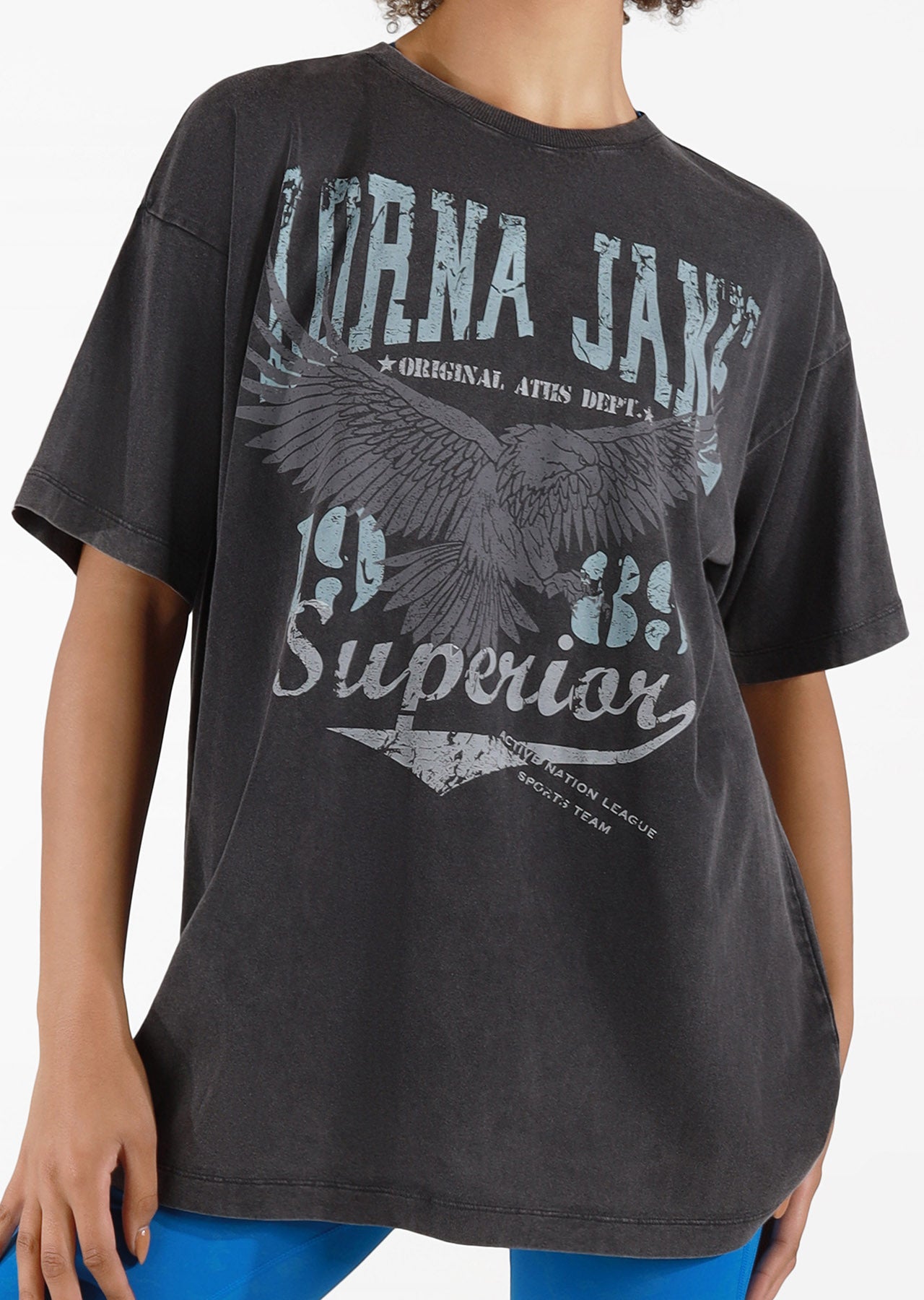 Lorna Jane Fly High Oversized Tee - Washed Black