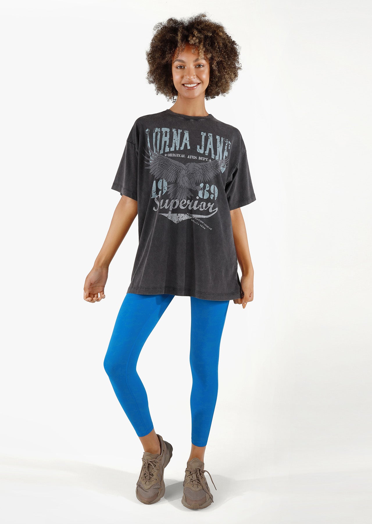 Lorna Jane Fly High Oversized Tee - Washed Black