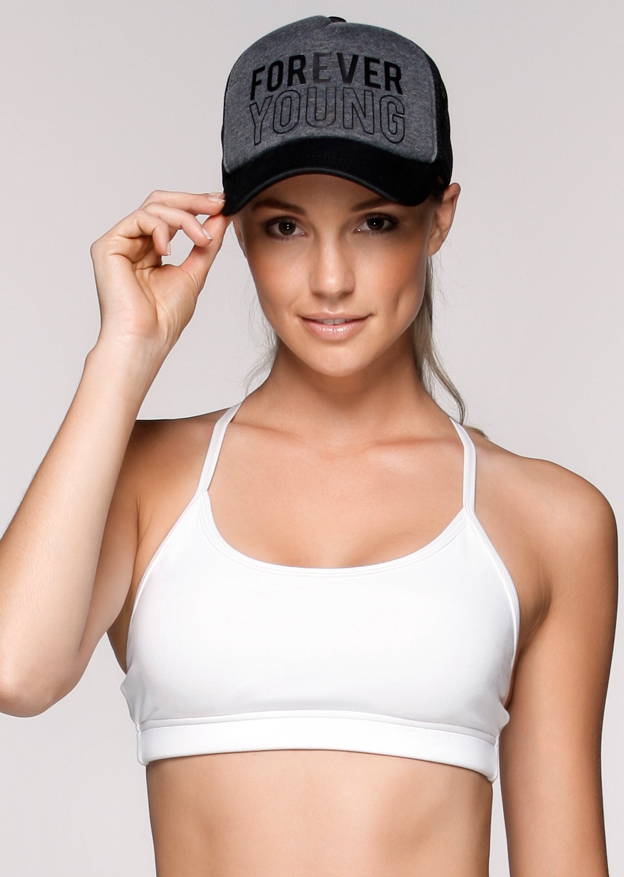 Lorna Jane Forever Young Cap - Char Marl/Black