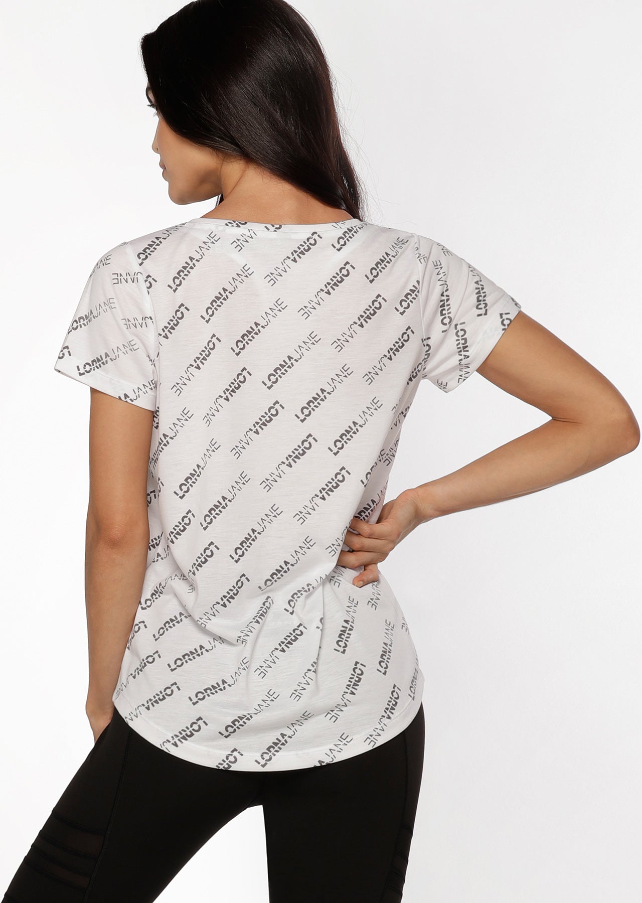 Lorna Jane Frankie Active T-Shirt - White Perform Print