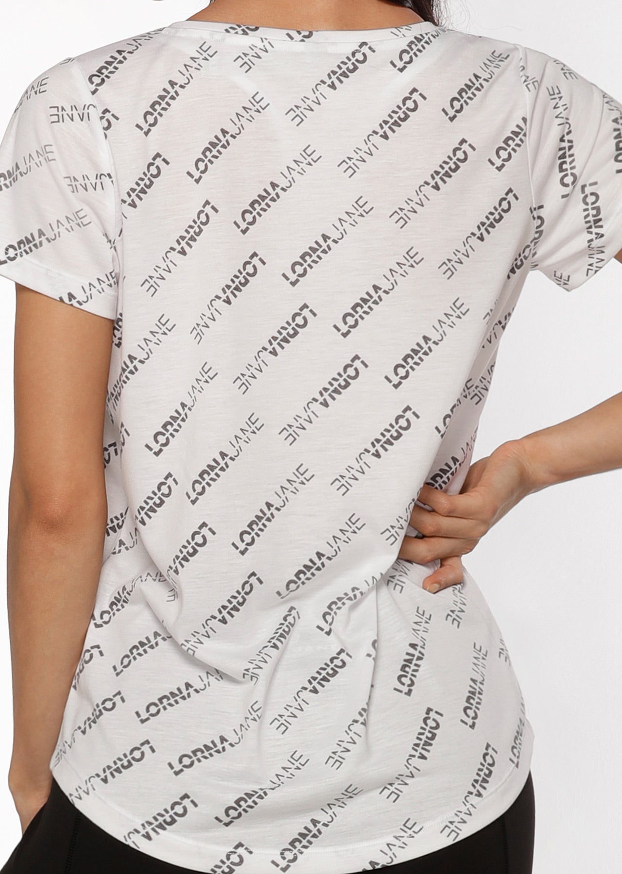 Lorna Jane Frankie Active T-Shirt - White Perform Print