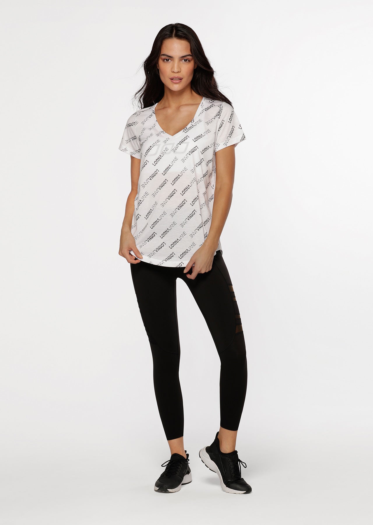 Lorna Jane Frankie Active T-Shirt - White Perform Print