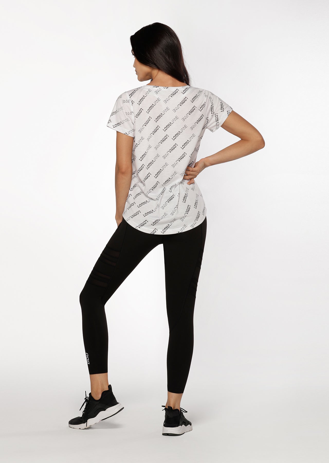 Lorna Jane Frankie Active T-Shirt - White Perform Print