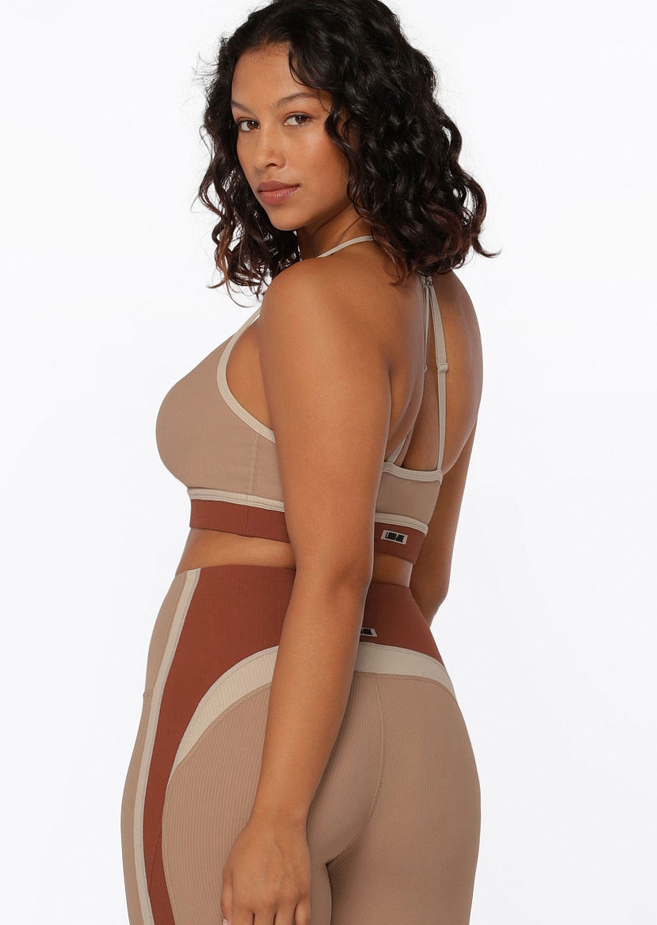 Lorna Jane Grounded Rib Sports Bra - Walnut